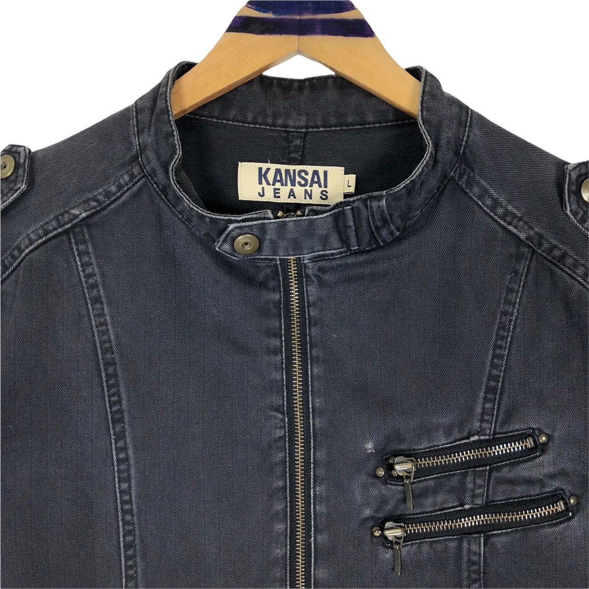 Kansai Yamamoto Vintage Kansai Jeans Denim Rider Jacket Kansai Yamamoto Size US L / EU 52-54 / 3 - 6 Thumbnail