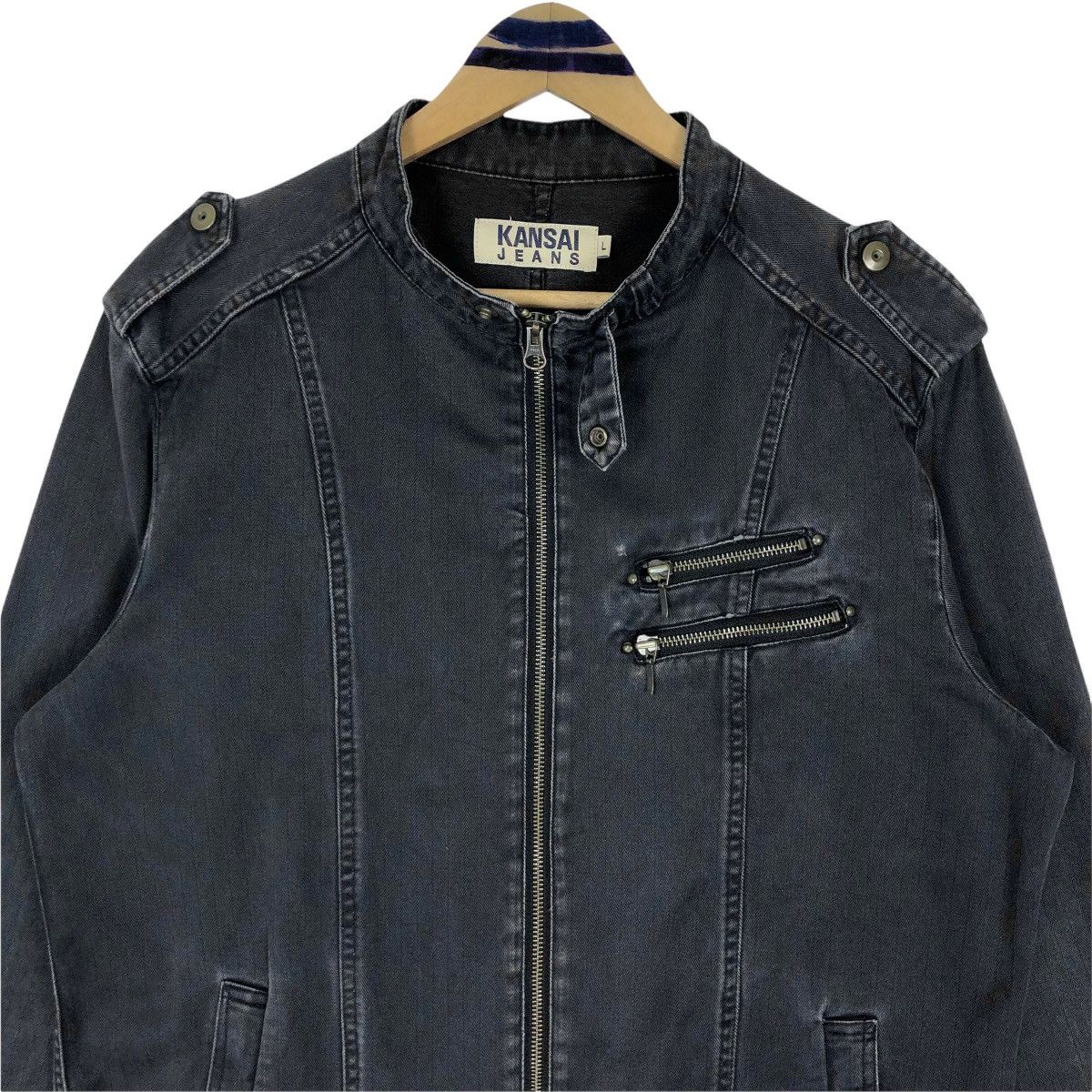 Kansai Yamamoto Vintage Kansai Jeans Denim Rider Jacket Kansai Yamamoto Size US L / EU 52-54 / 3 - 3 Thumbnail