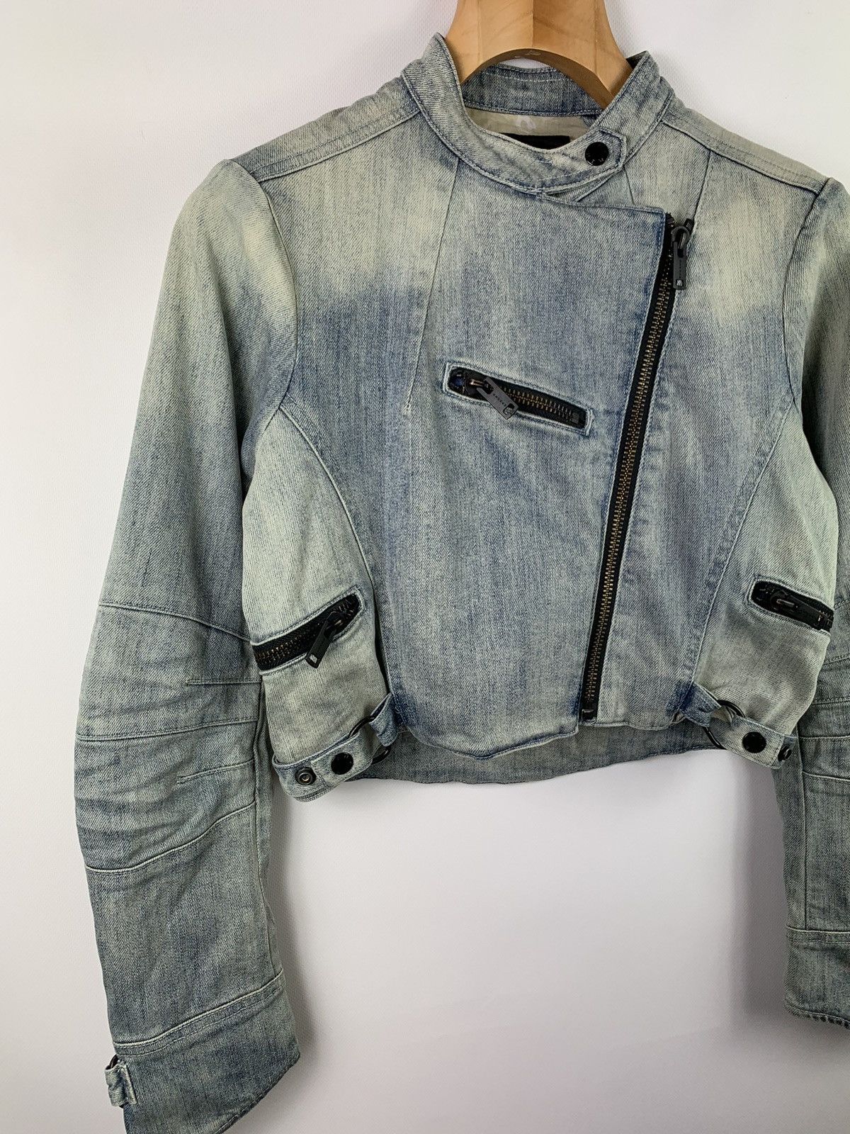 DENHAM × Designer Denham women’s denim biker jacket size M blue Size M / US 6-8 / IT 42-44 - 3 Thumbnail