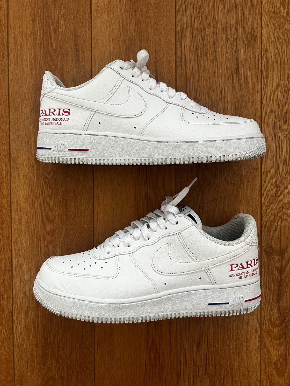 Nike Air Force 1 Low NBA Paris Game White Leather Size 9.5