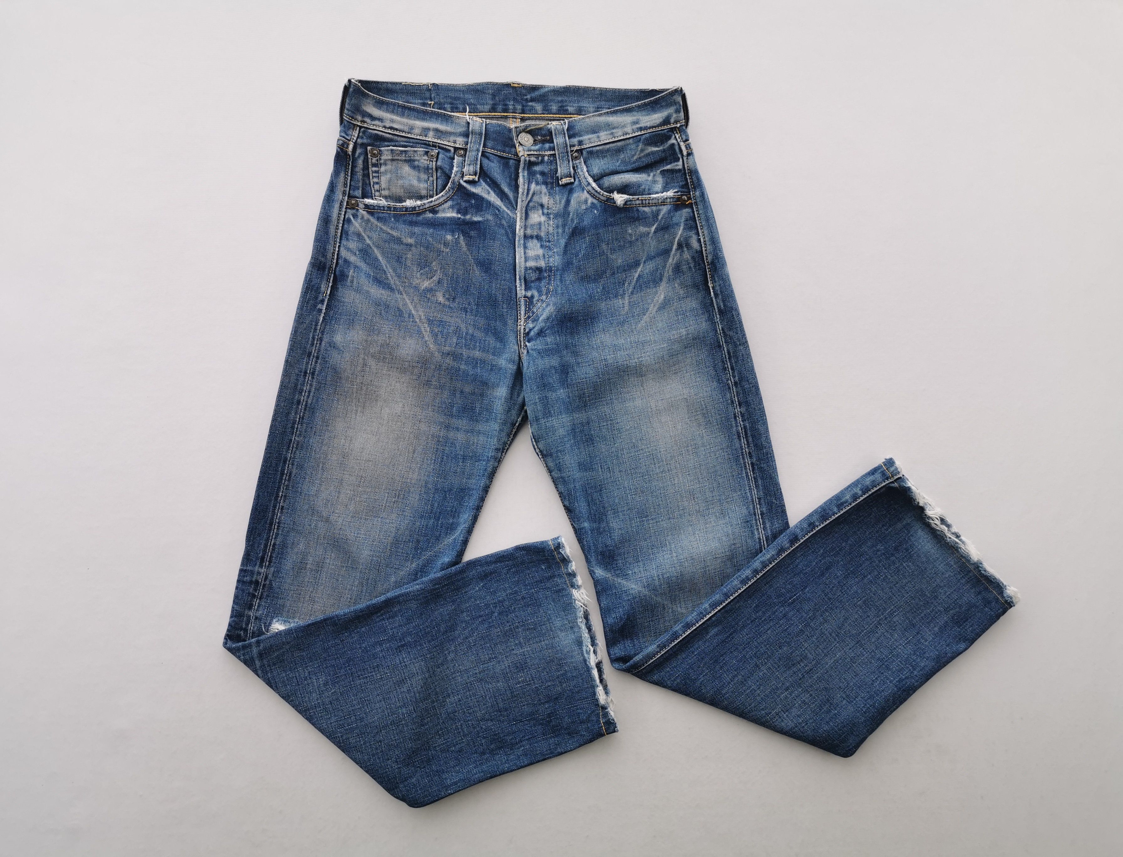 Levi's Distressed Vintage Levis 501 Selvedge Denim Made In Japan Size US 30 / EU 46 - 5 Thumbnail