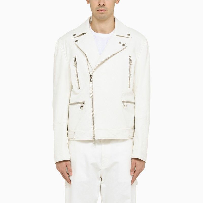 Alexander Mcqueen White Leather Jacket