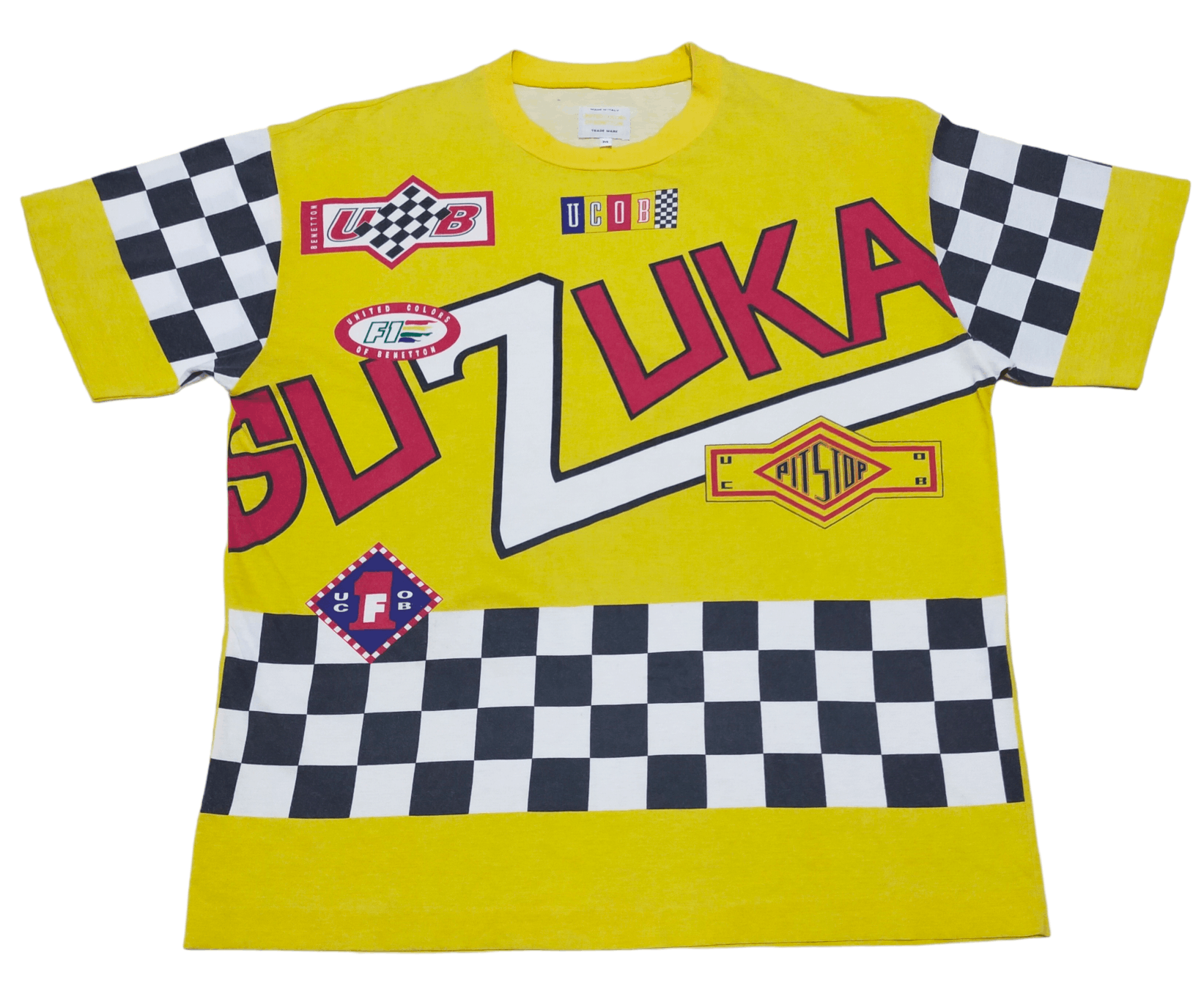 VINTAGE OVERPRINT SINGLE STITCH UCOB SUZUKA F1 RACING
