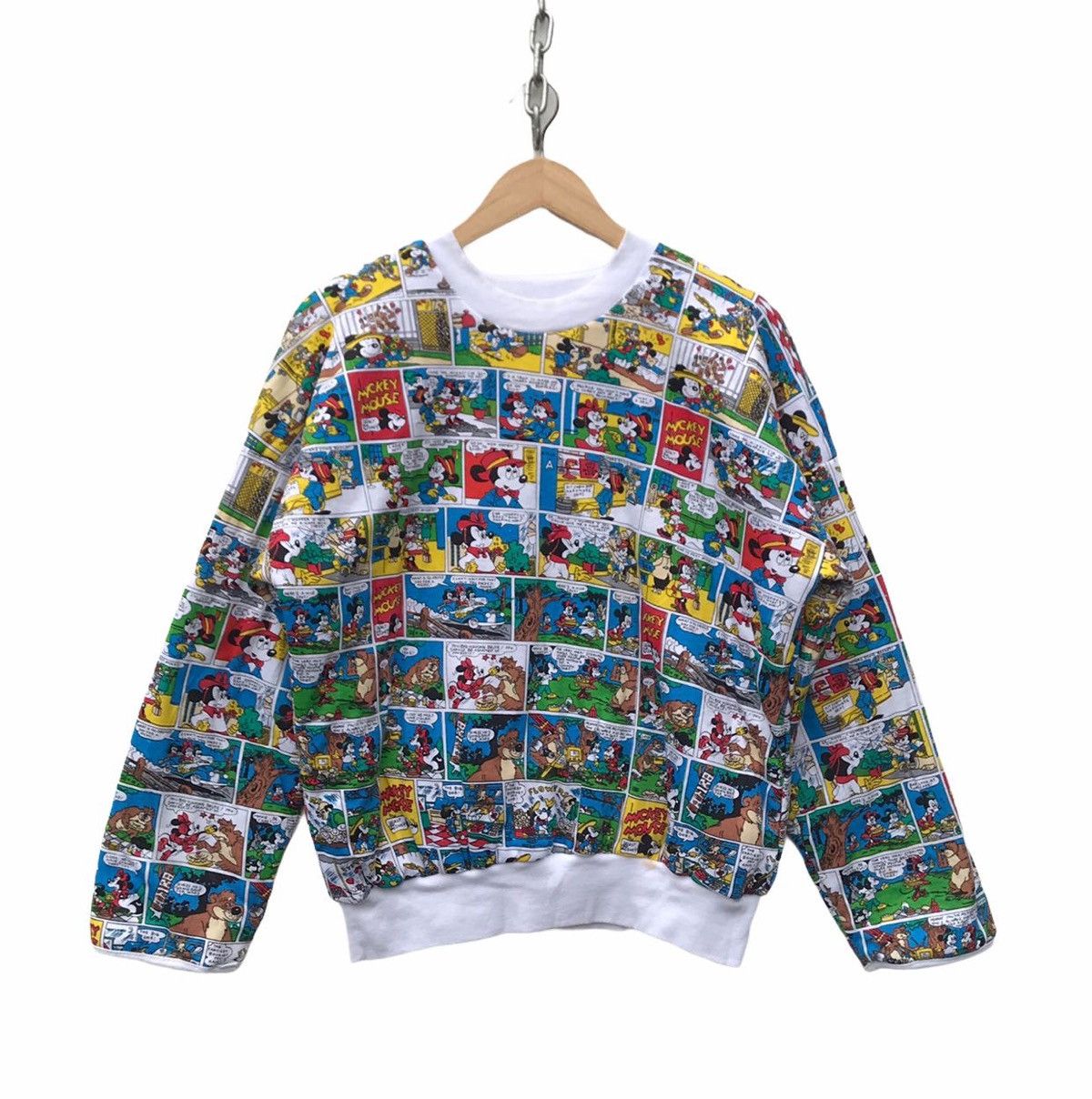 Vintage Mickey Mouse Overprint Riversible Sweatshirt(stains)