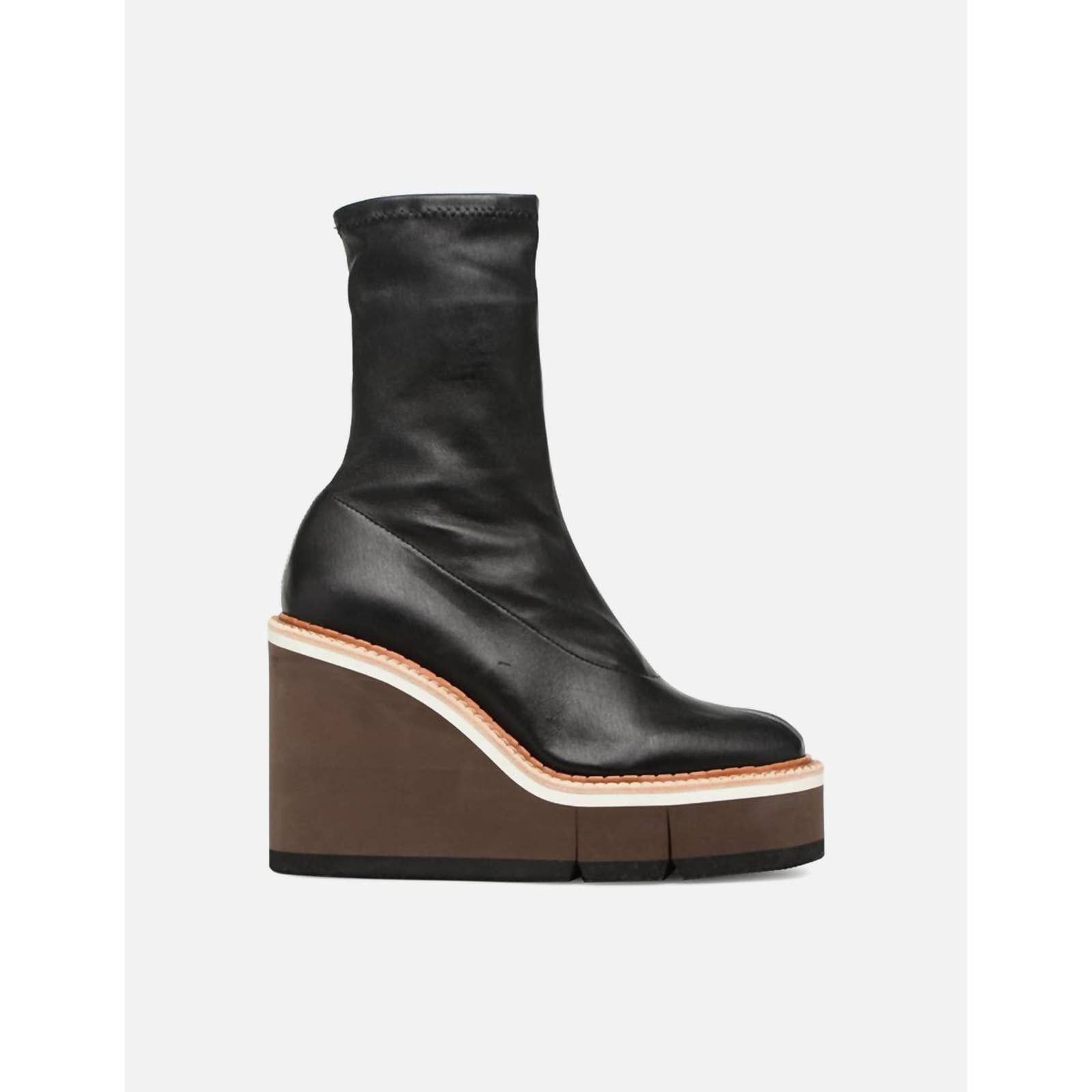 Robert Clergerie Britt Stretch Leather Wedge Boot In Black | Grailed