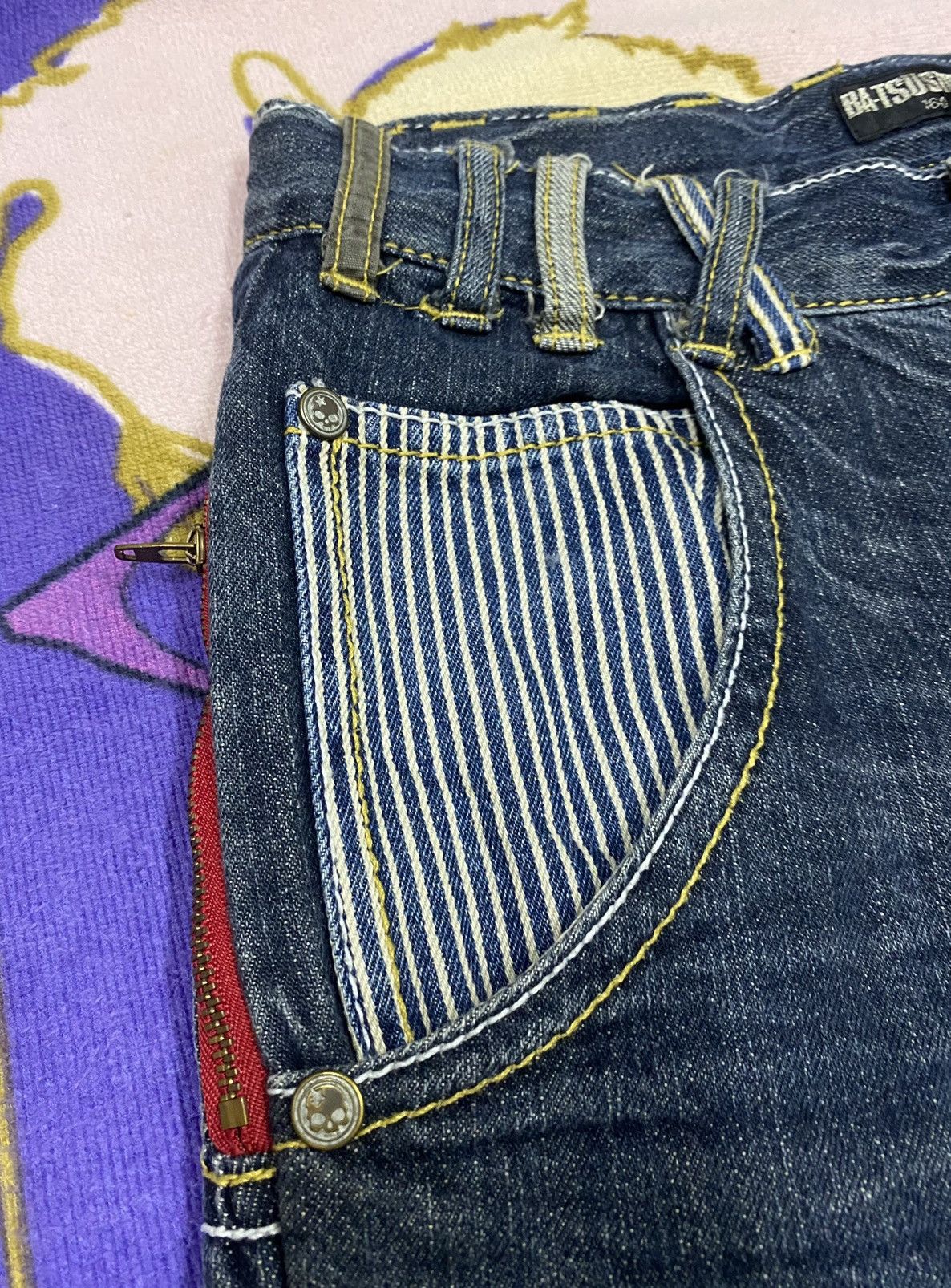 Japanese Brand BA-TSU STUDIO Denim Jeans x Skulls x Very Rare Size US 30 / EU 46 - 11 Thumbnail