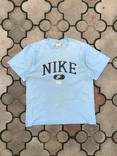 Vintage Nike - Blue Spell-Out Button-Up Jersey 1990s Medium