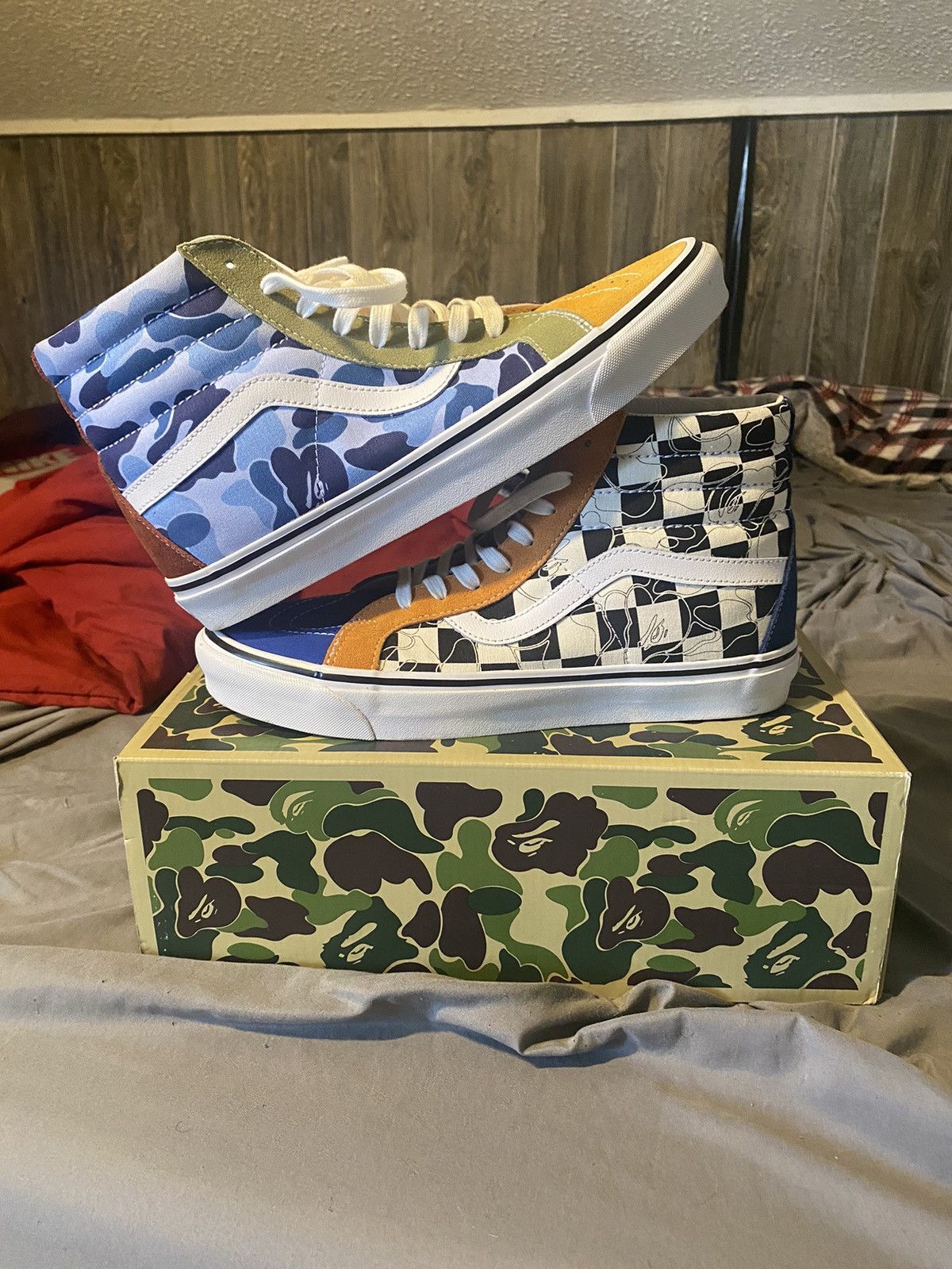 Bape × Vans Bape Van HighTops “Multi colored” | Grailed