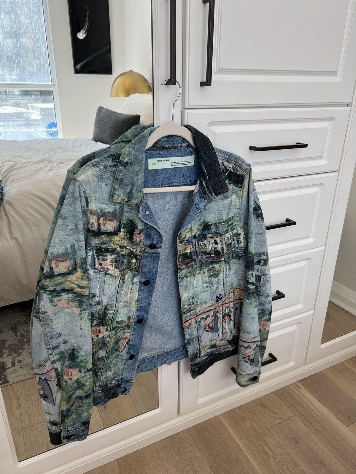 Off-White Off-White Lake Holiday Printed Painted Denim Jacket SS19