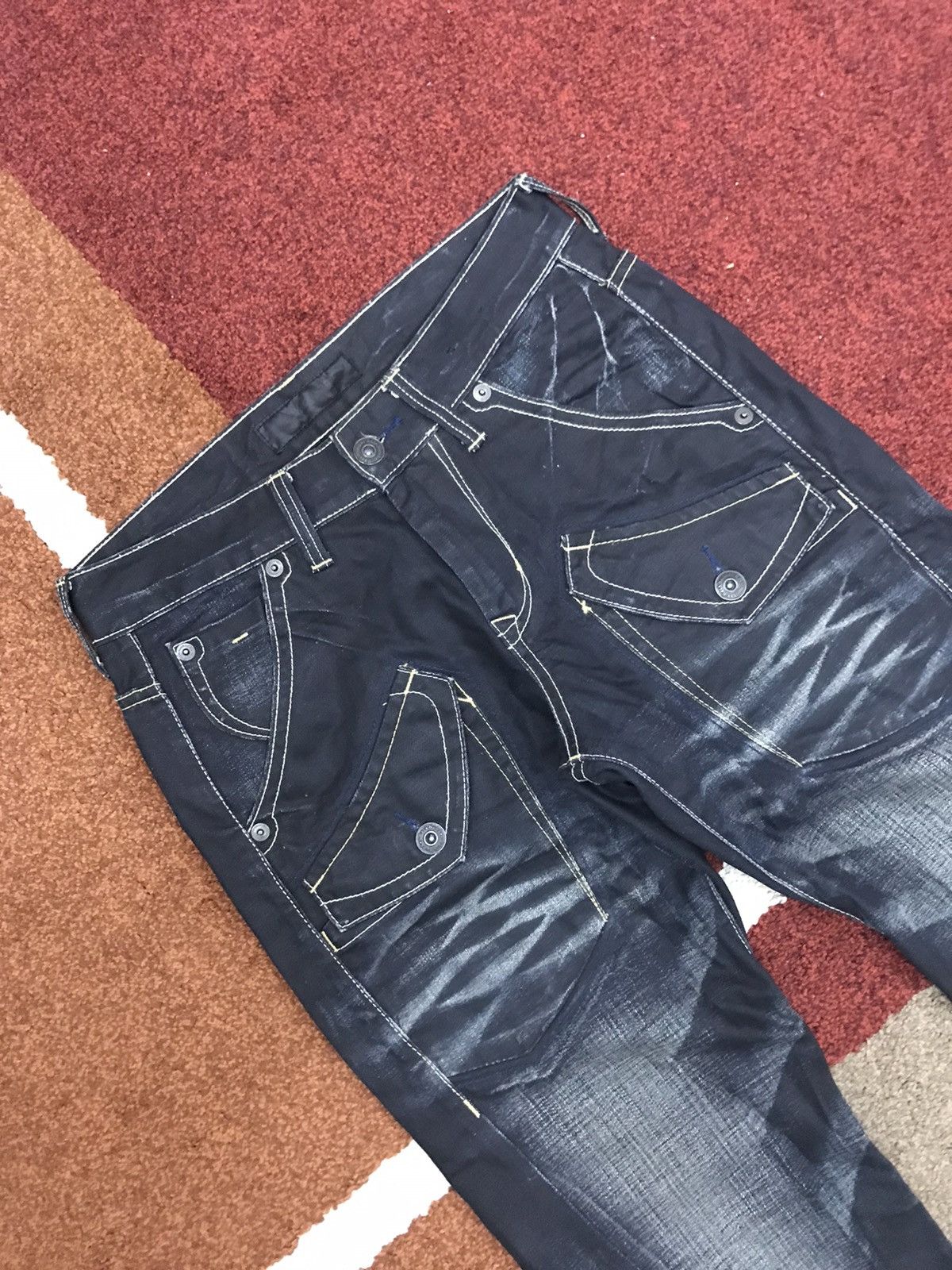 Indigo BACK NUMBER Japan Military Indigo Fades Tactical Light Denim Size US 31 - 2 Thumbnail