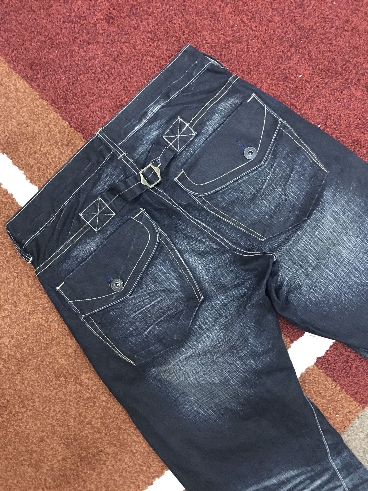 Indigo BACK NUMBER Japan Military Indigo Fades Tactical Light Denim Size US 31 - 13 Thumbnail