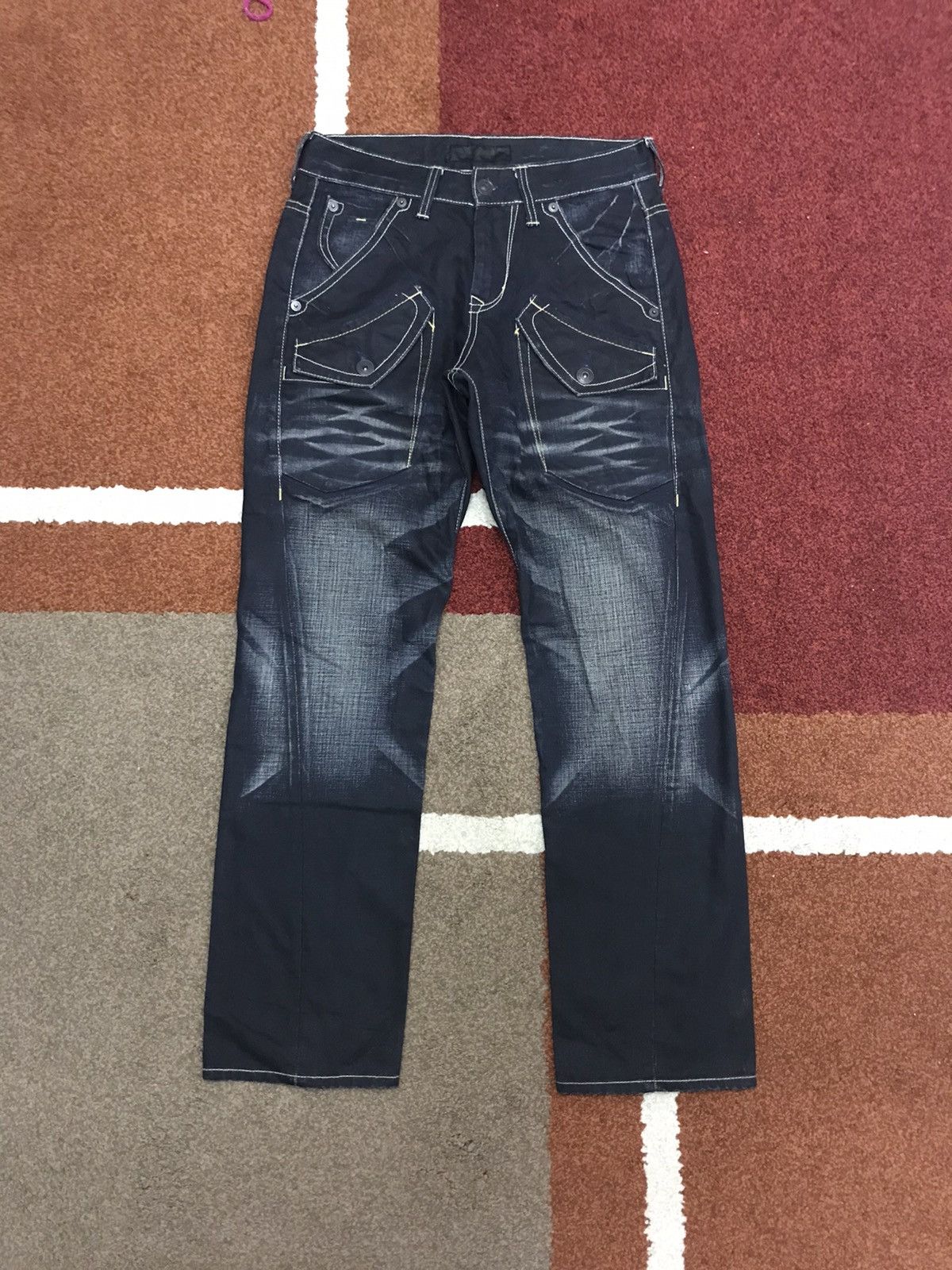 Indigo BACK NUMBER Japan Military Indigo Fades Tactical Light Denim Size US 31 - 1 Thumbnail