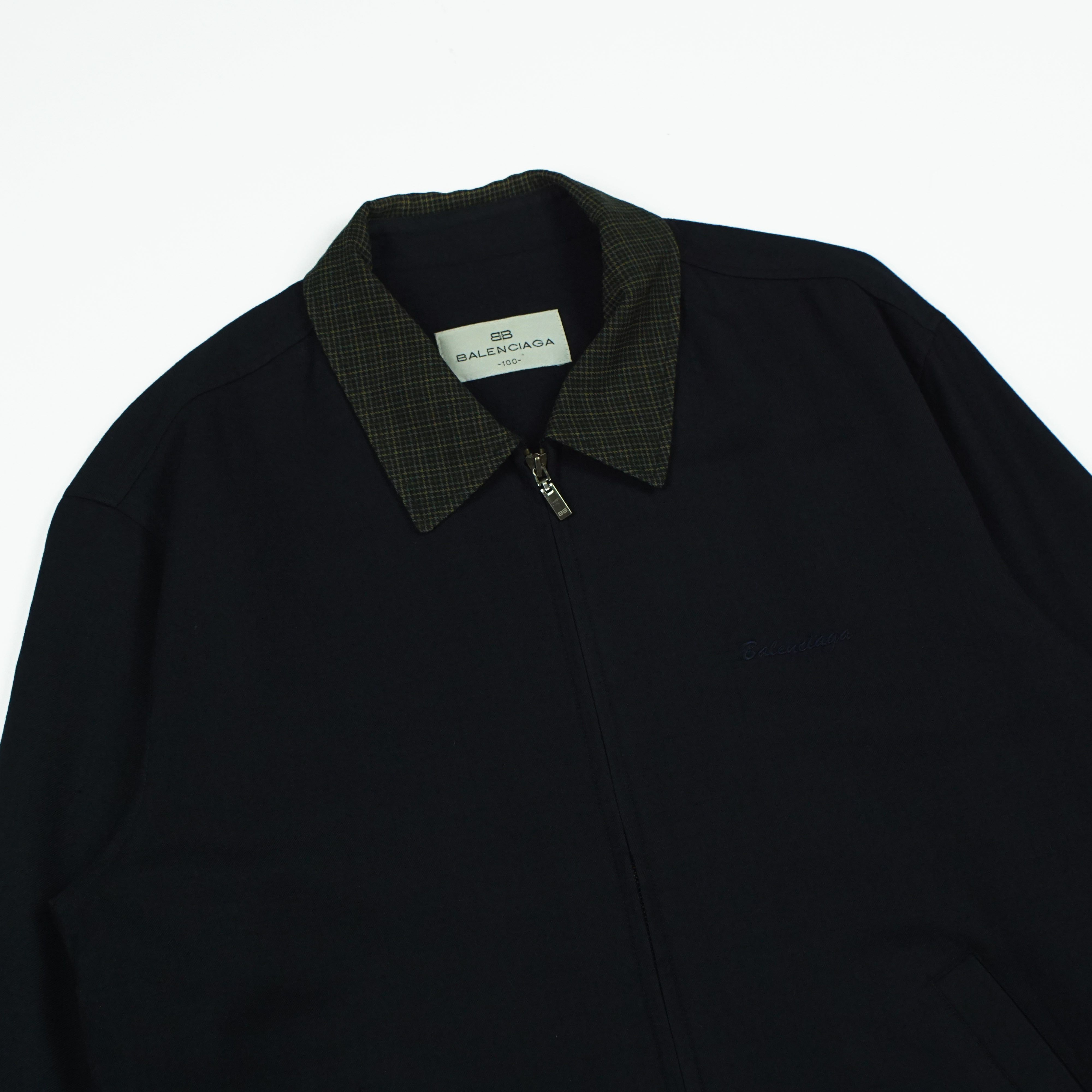 Balenciaga 90s Balenciaga Plaid Collar Zip Up Jacket Size US M / EU 48-50 / 2 - 2 Thumbnail
