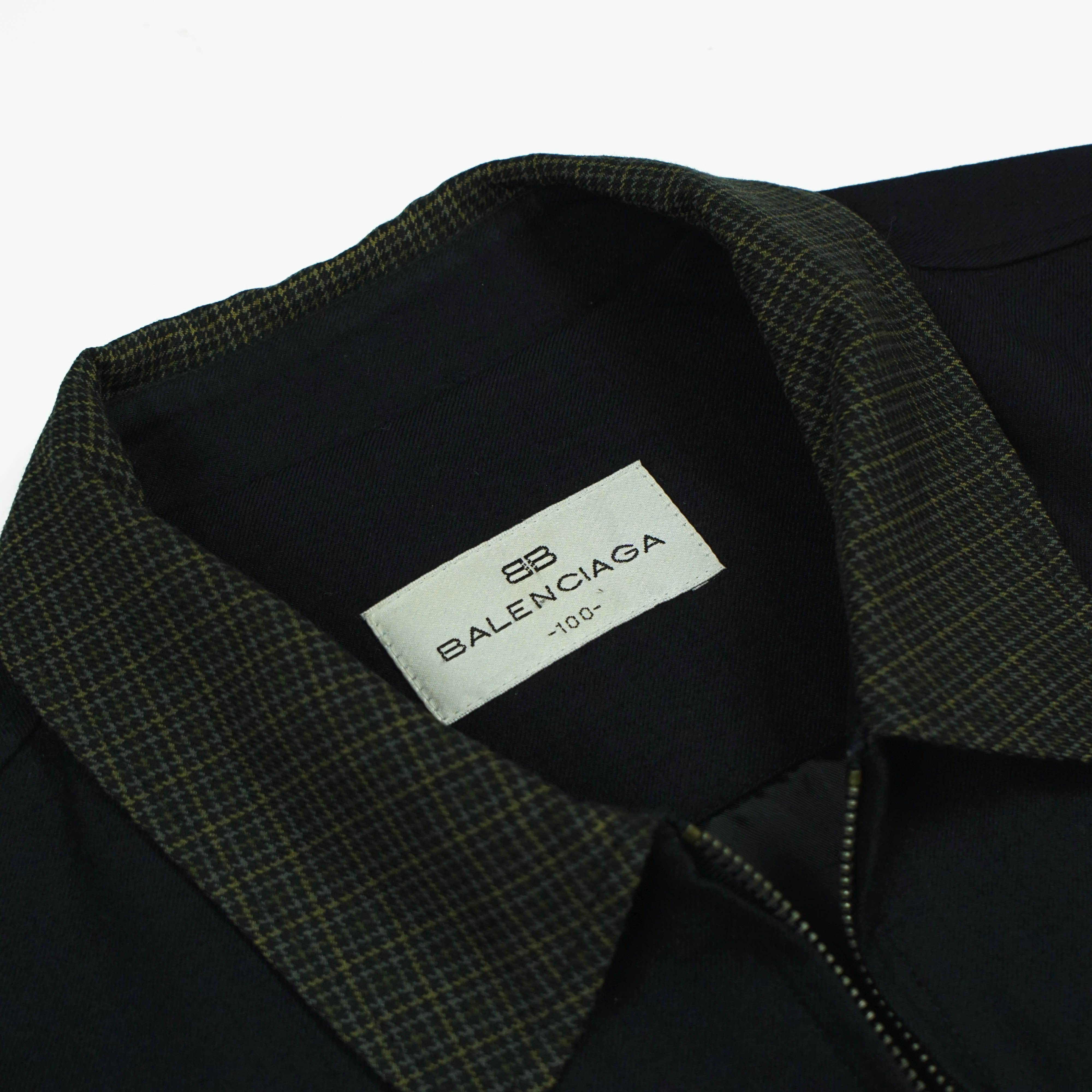 Balenciaga 90s Balenciaga Plaid Collar Zip Up Jacket Size US M / EU 48-50 / 2 - 4 Thumbnail