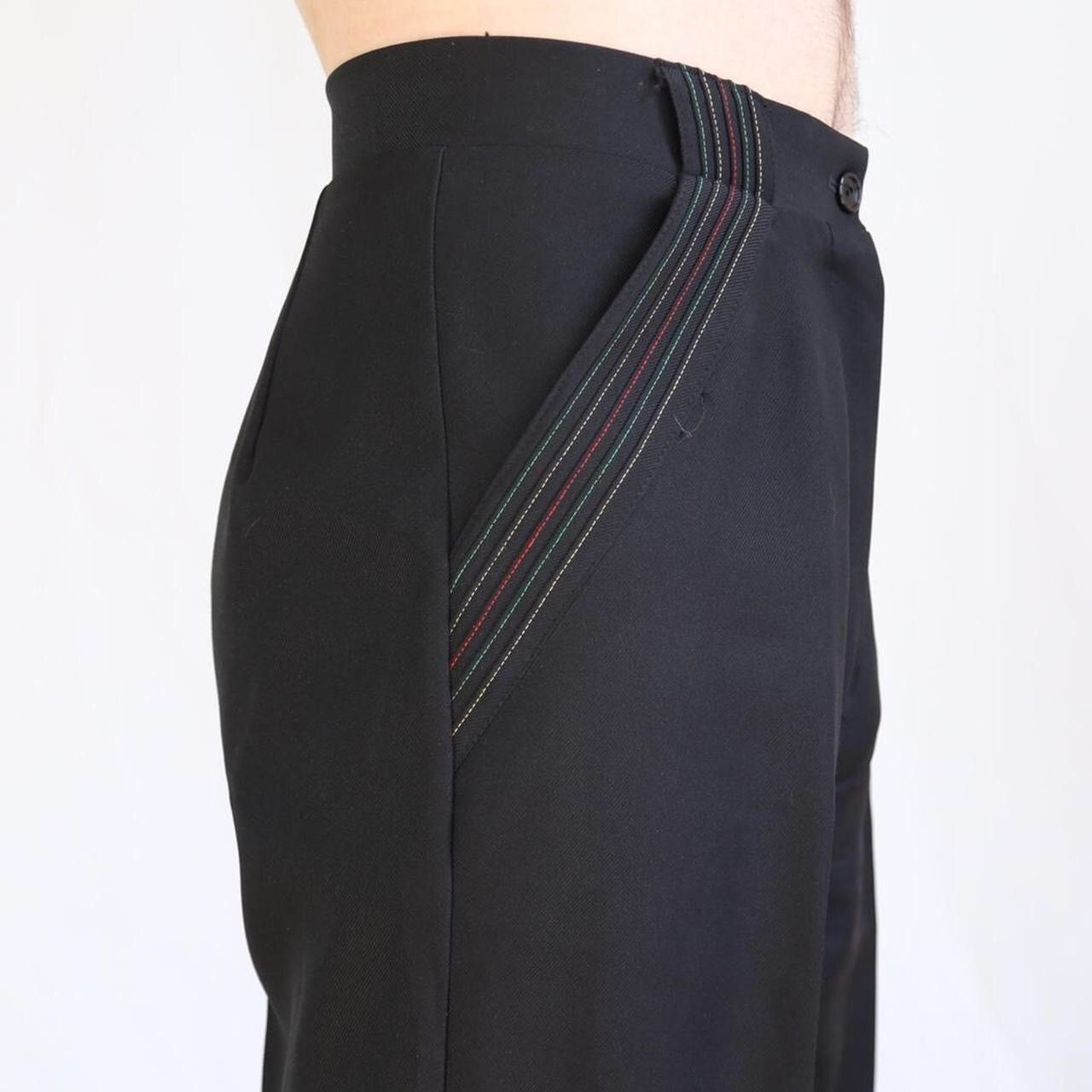 Handmade × Vintage ultra wide leg black bell bottom flared slacks Size 28" / US 6 / IT 42 - 2 Thumbnail