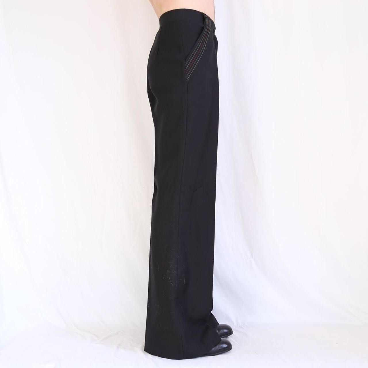 Handmade × Vintage ultra wide leg black bell bottom flared slacks Size 28" / US 6 / IT 42 - 4 Thumbnail