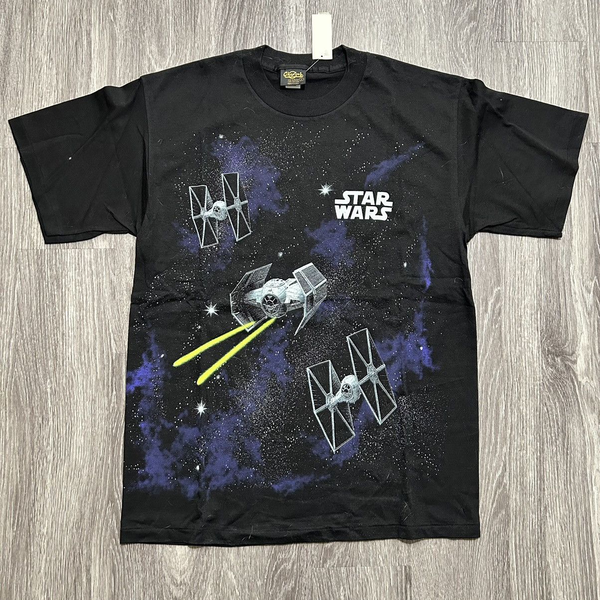 Vintage Star Wars Death Star AOP ‘95 T Shirt Sz L NWT