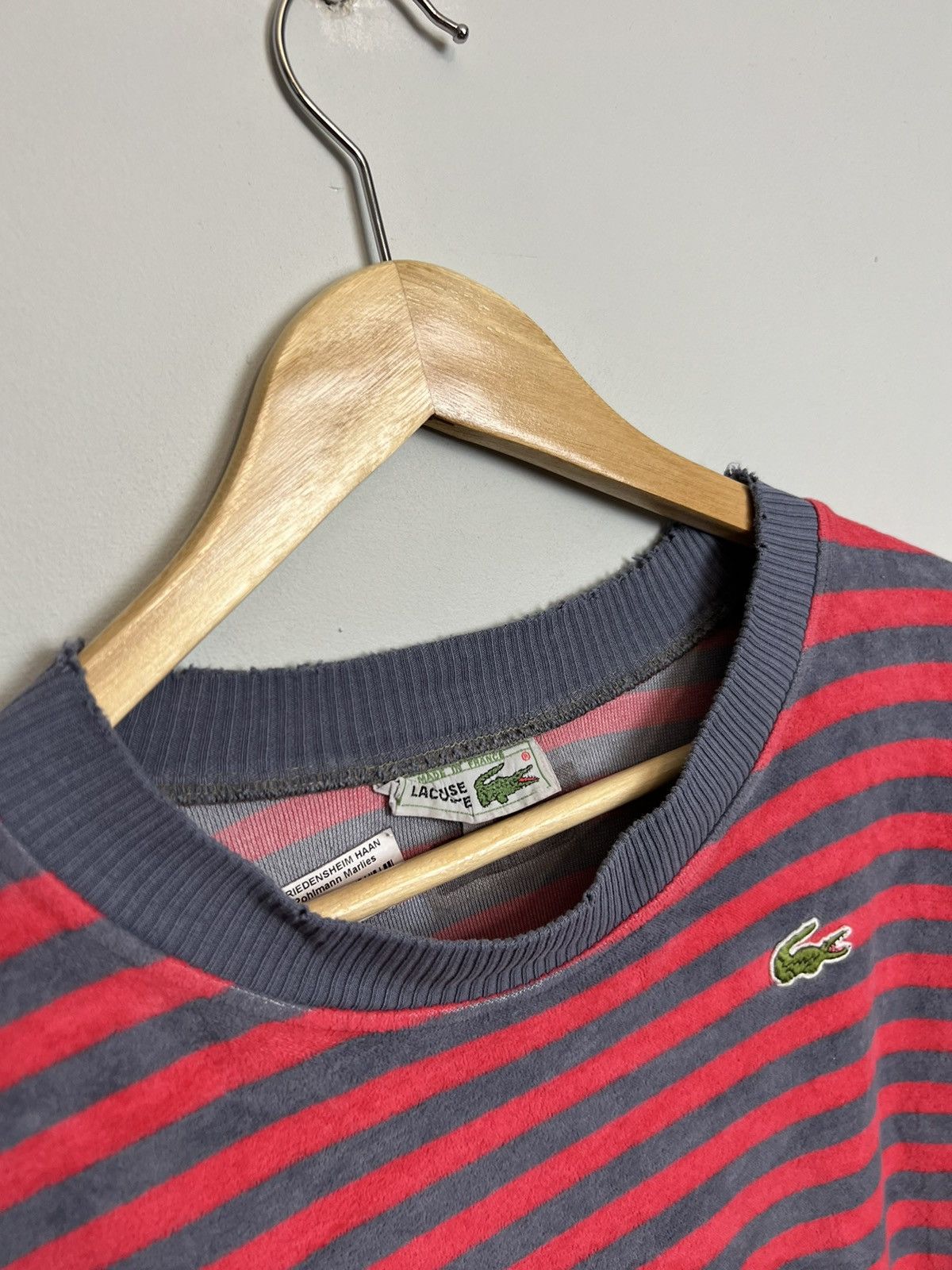 Lacoste Lacoste Vintage Stripped Velvet Crewneck Sweatshirt 90s Hype Size US M / EU 48-50 / 2 - 6 Thumbnail