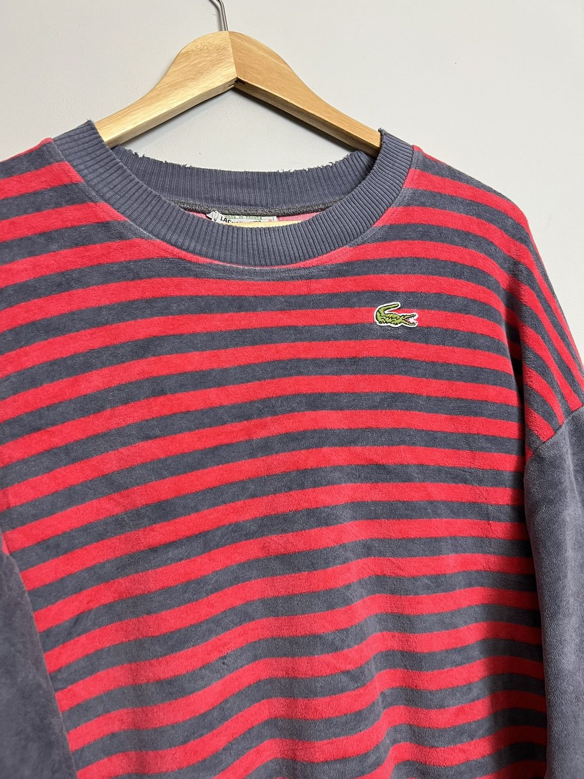 Lacoste Lacoste Vintage Stripped Velvet Crewneck Sweatshirt 90s Hype Size US M / EU 48-50 / 2 - 3 Thumbnail