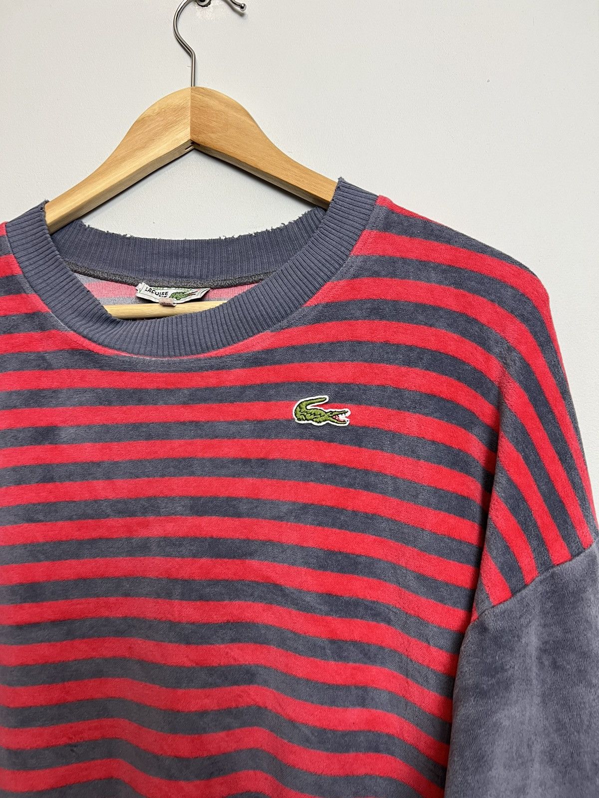 Lacoste Lacoste Vintage Stripped Velvet Crewneck Sweatshirt 90s Hype Size US M / EU 48-50 / 2 - 4 Thumbnail