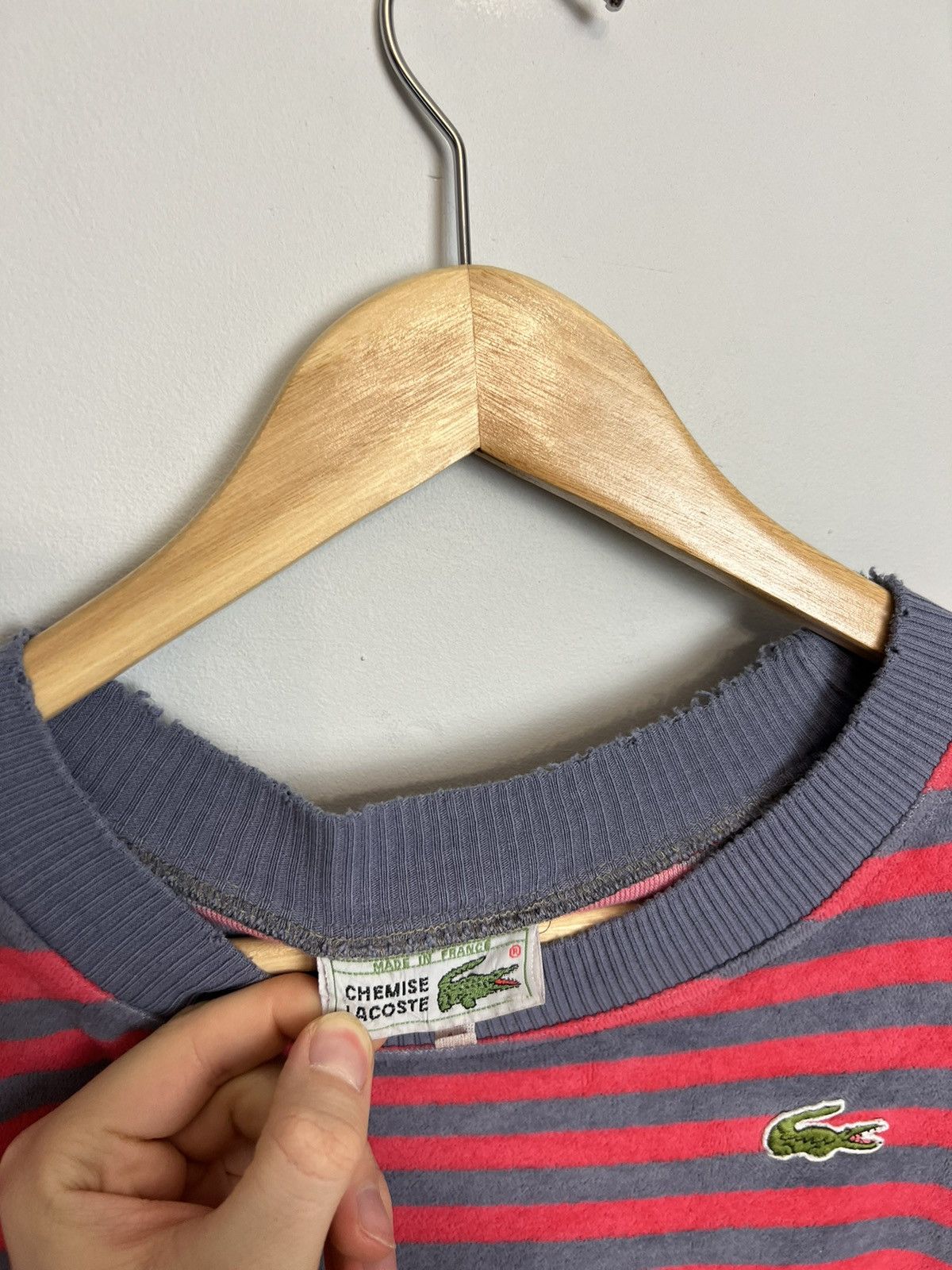 Lacoste Lacoste Vintage Stripped Velvet Crewneck Sweatshirt 90s Hype Size US M / EU 48-50 / 2 - 8 Thumbnail