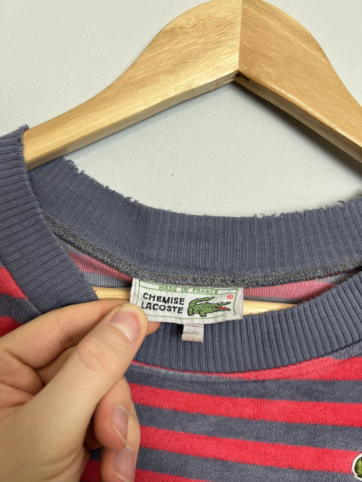 Lacoste Lacoste Vintage Stripped Velvet Crewneck Sweatshirt 90s Hype Size US M / EU 48-50 / 2 - 7 Thumbnail