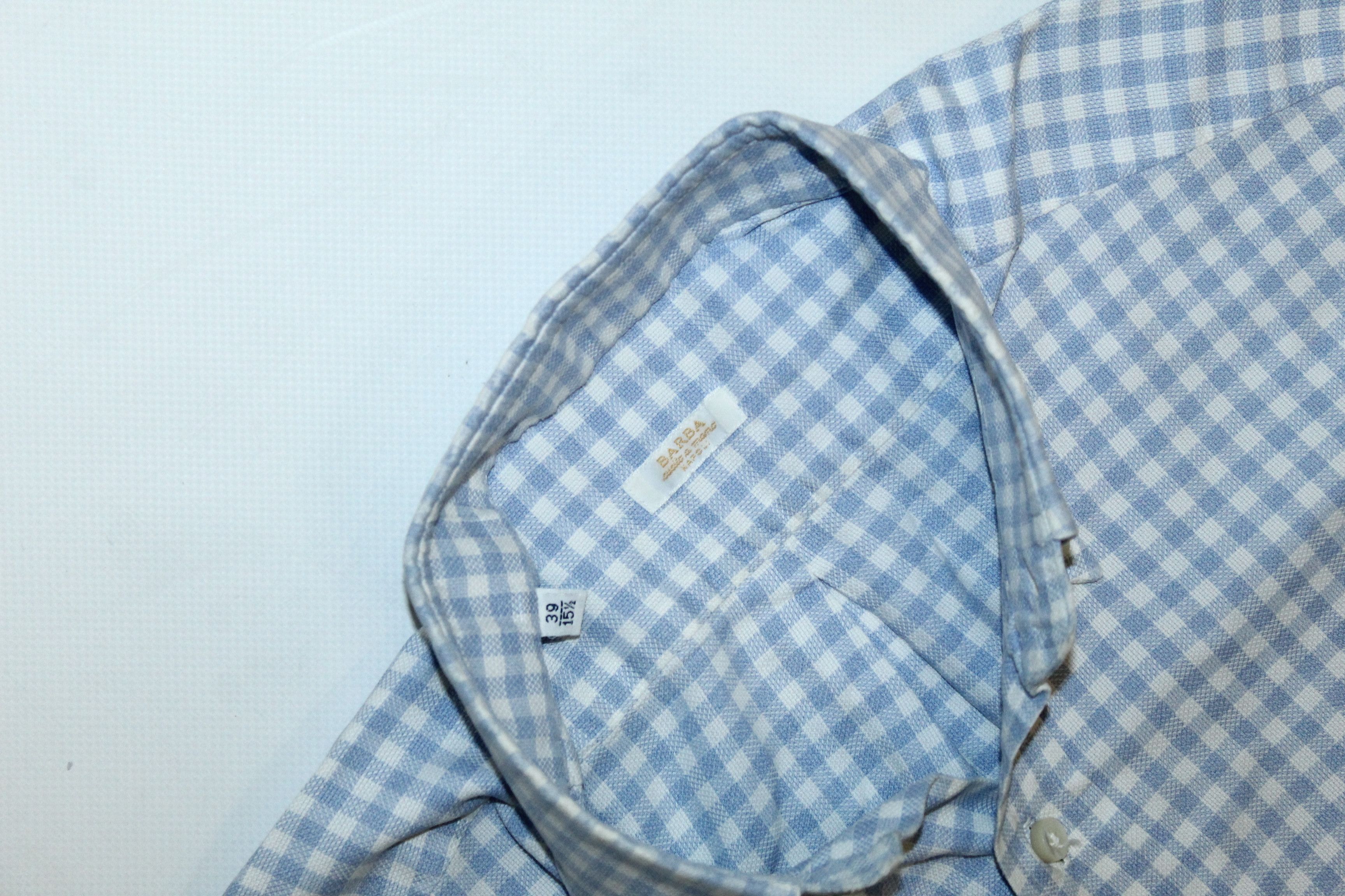 Barba Napoli Barba Napoli Button down Checked dress shirt 39 15 1/2 Size 40L - 5 Thumbnail