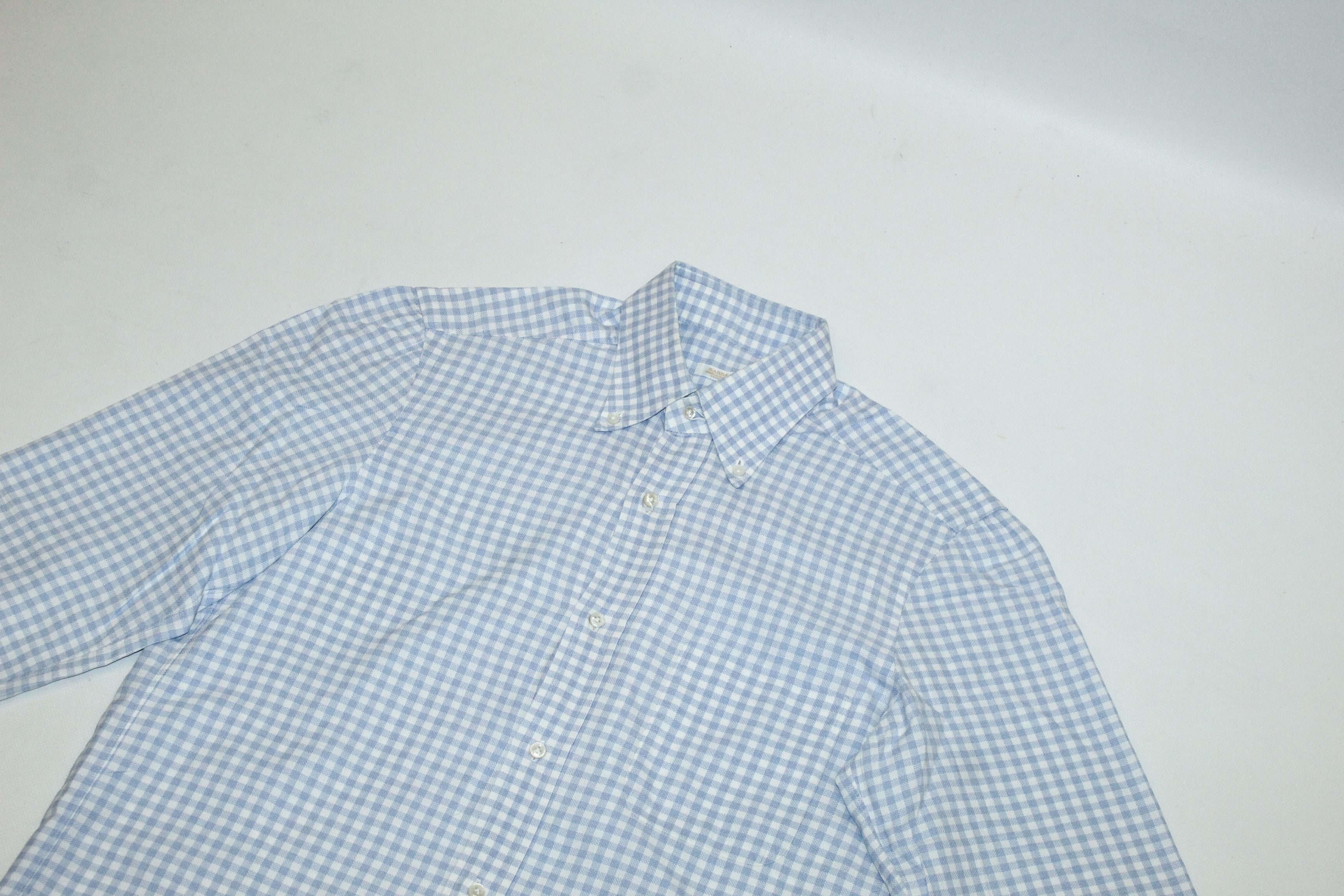 Barba Napoli Barba Napoli Button down Checked dress shirt 39 15 1/2 Size 40L - 3 Thumbnail