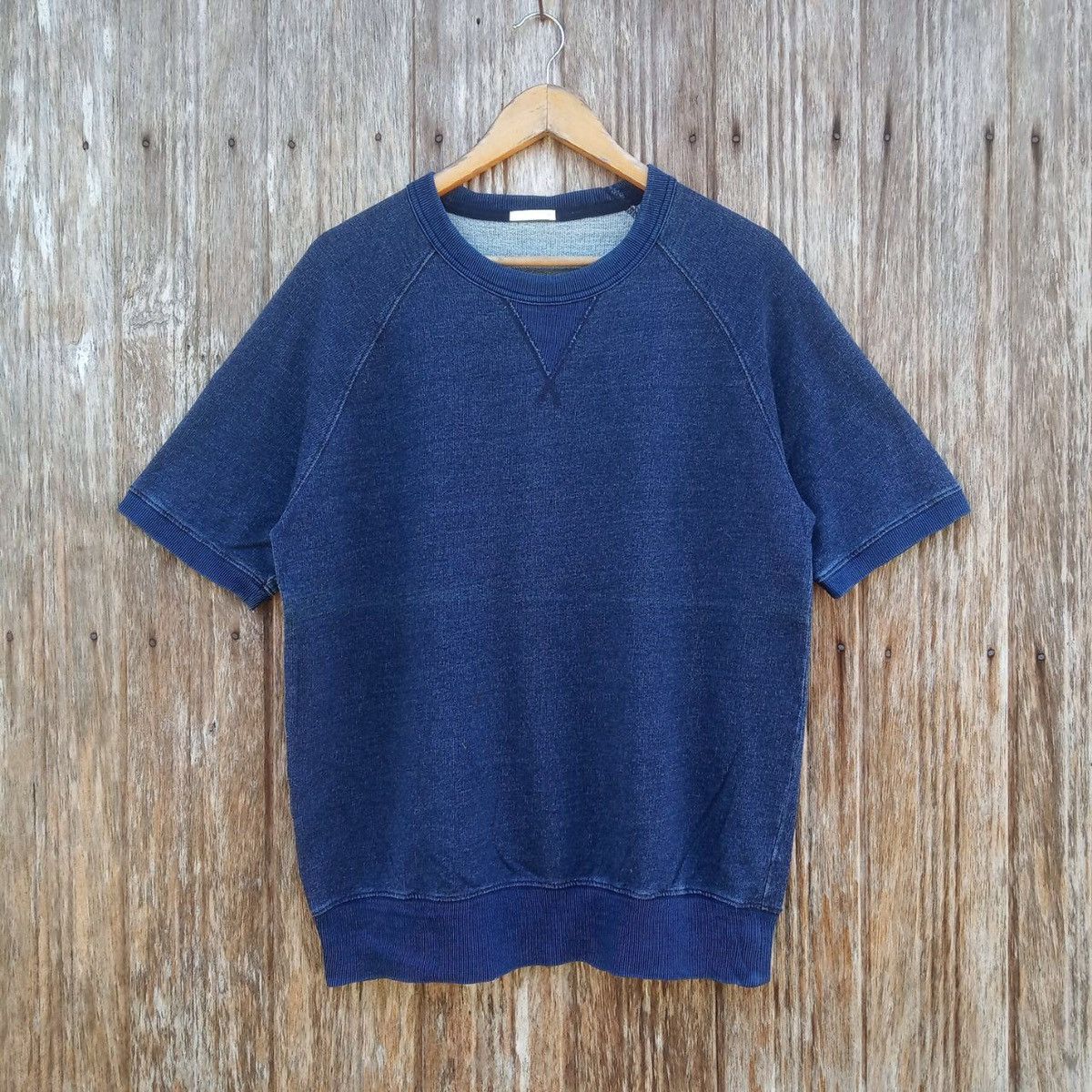image of Blue Indigo Denime Style Casual Sleeve Less Jumper, Men's (Size Medium)