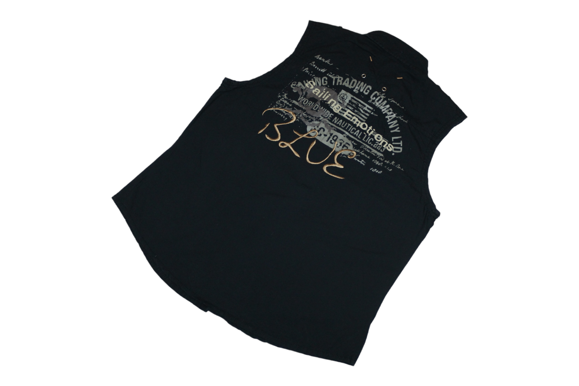 image of Kmrii x Samurai Jeans VTG Samurai Jeans Punk Seditionaries Poem Sleeveless Shirt in Black (Size Sma