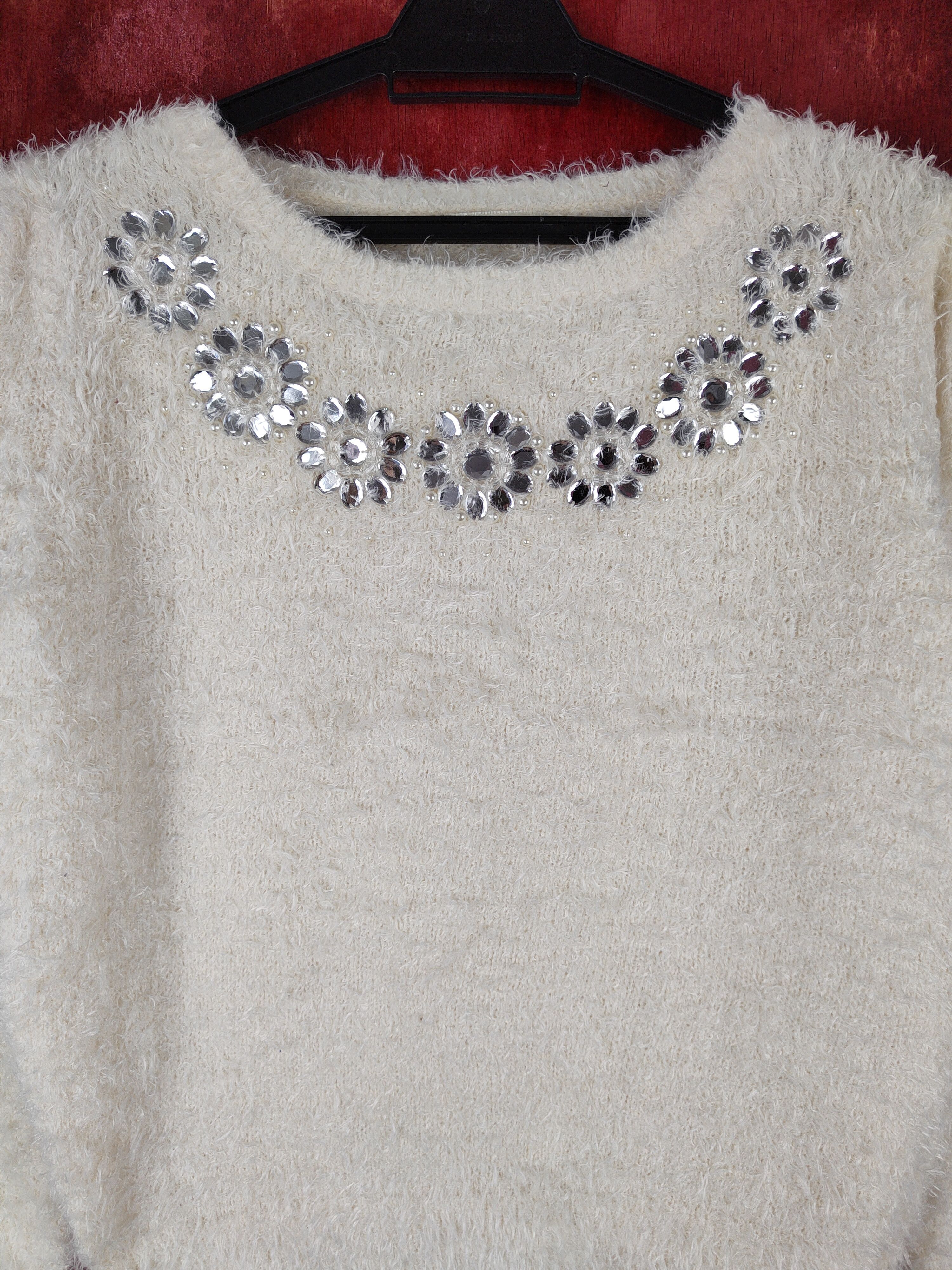 Japanese Brand GU Cream Shag Shaggy Fur Mohair Knitwear Sweatshirt #S797 Size M / US 6-8 / IT 42-44 - 2 Thumbnail
