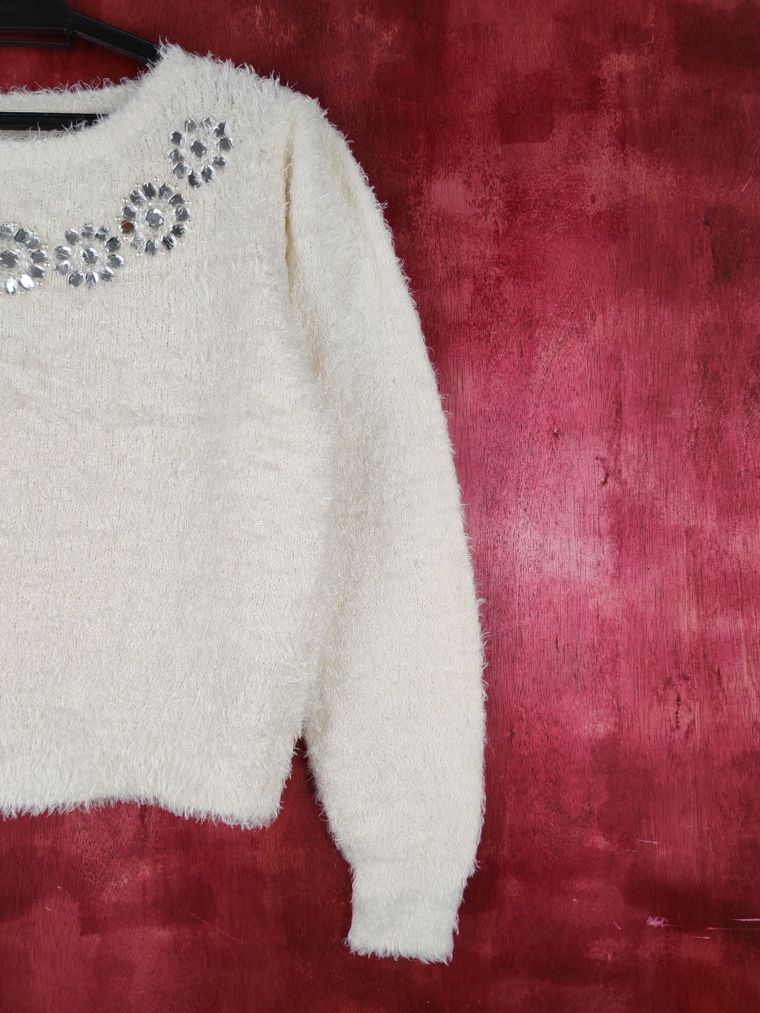 Japanese Brand GU Cream Shag Shaggy Fur Mohair Knitwear Sweatshirt #S797 Size M / US 6-8 / IT 42-44 - 5 Thumbnail