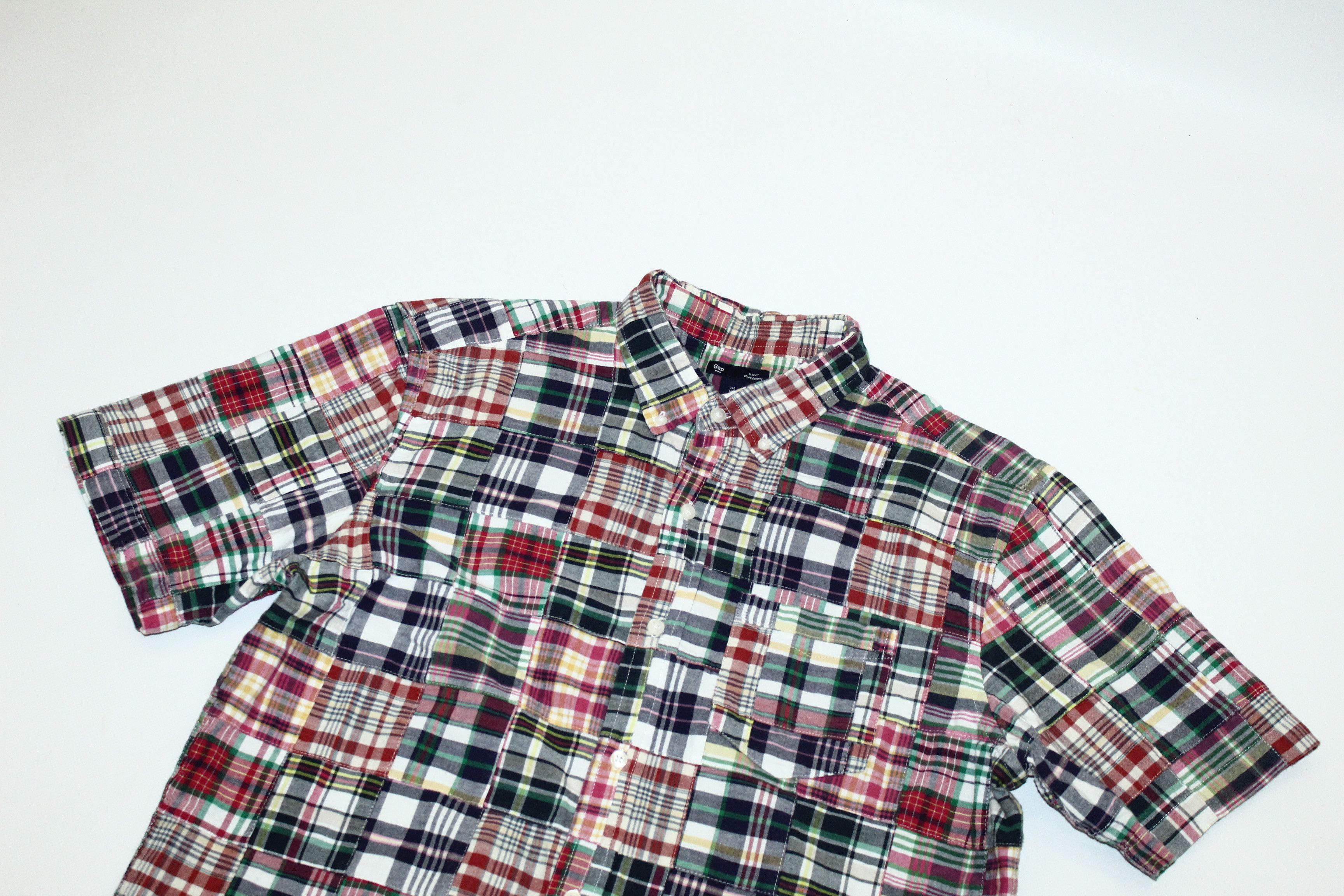 Gap Gap Madras Boro Patchwork Baggy Short Sleeve Shirt Size US L / EU 52-54 / 3 - 4 Thumbnail