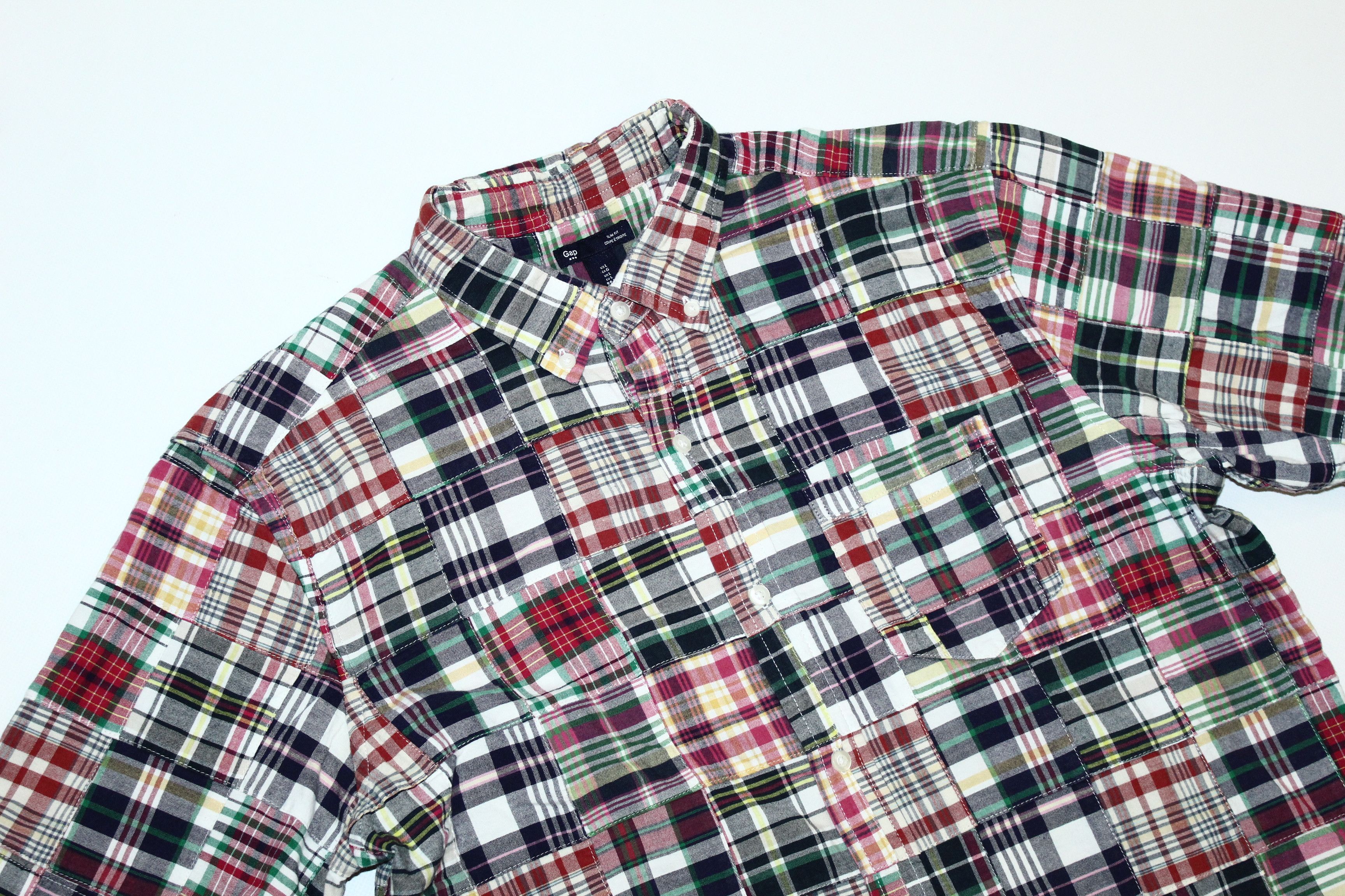 Gap Gap Madras Boro Patchwork Baggy Short Sleeve Shirt Size US L / EU 52-54 / 3 - 3 Thumbnail