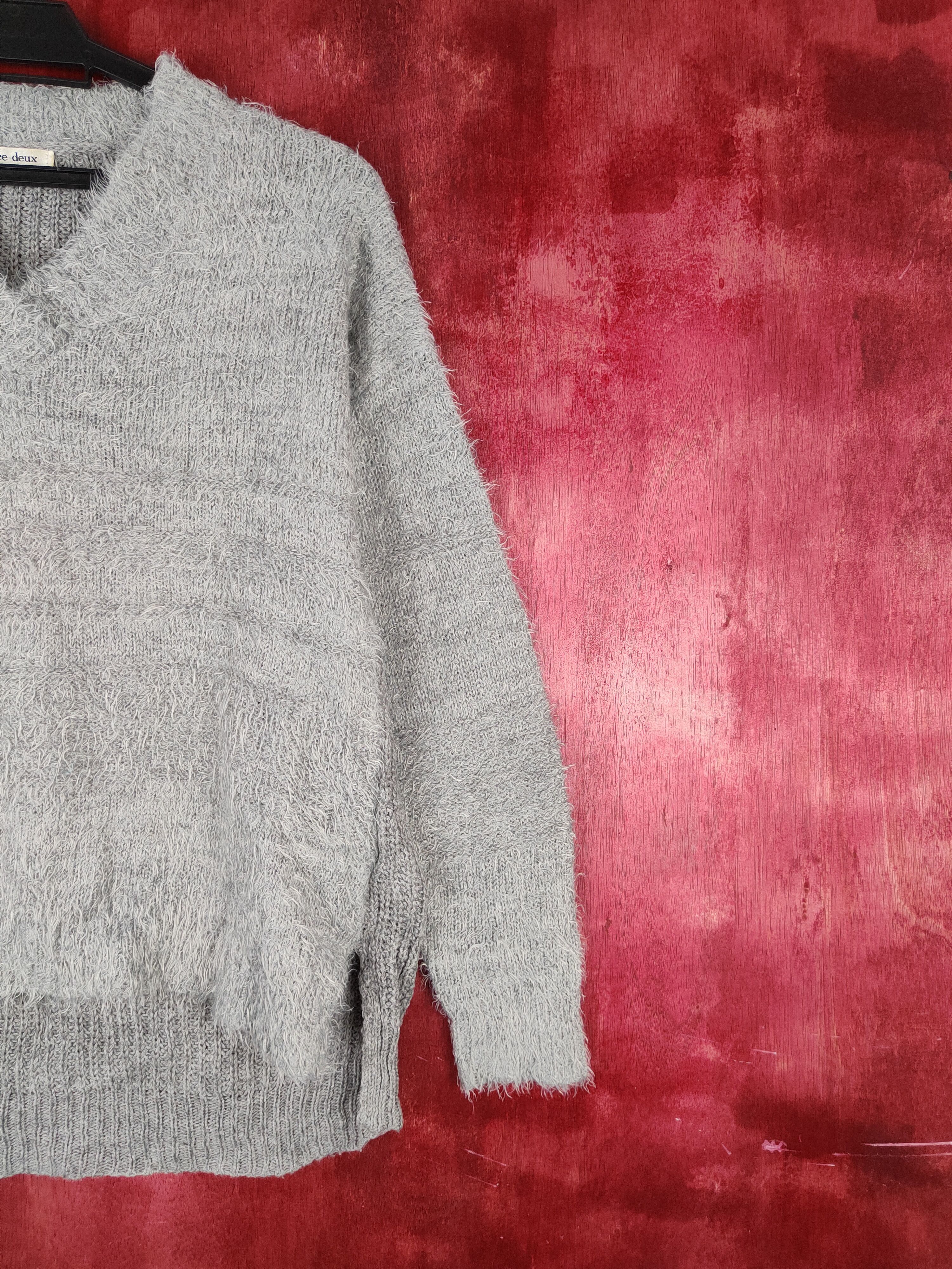 Homespun Knitwear Elvence Deux Gray Shag Shaggy Fur Mohair Knitwear #S808 Size M / US 6-8 / IT 42-44 - 5 Thumbnail