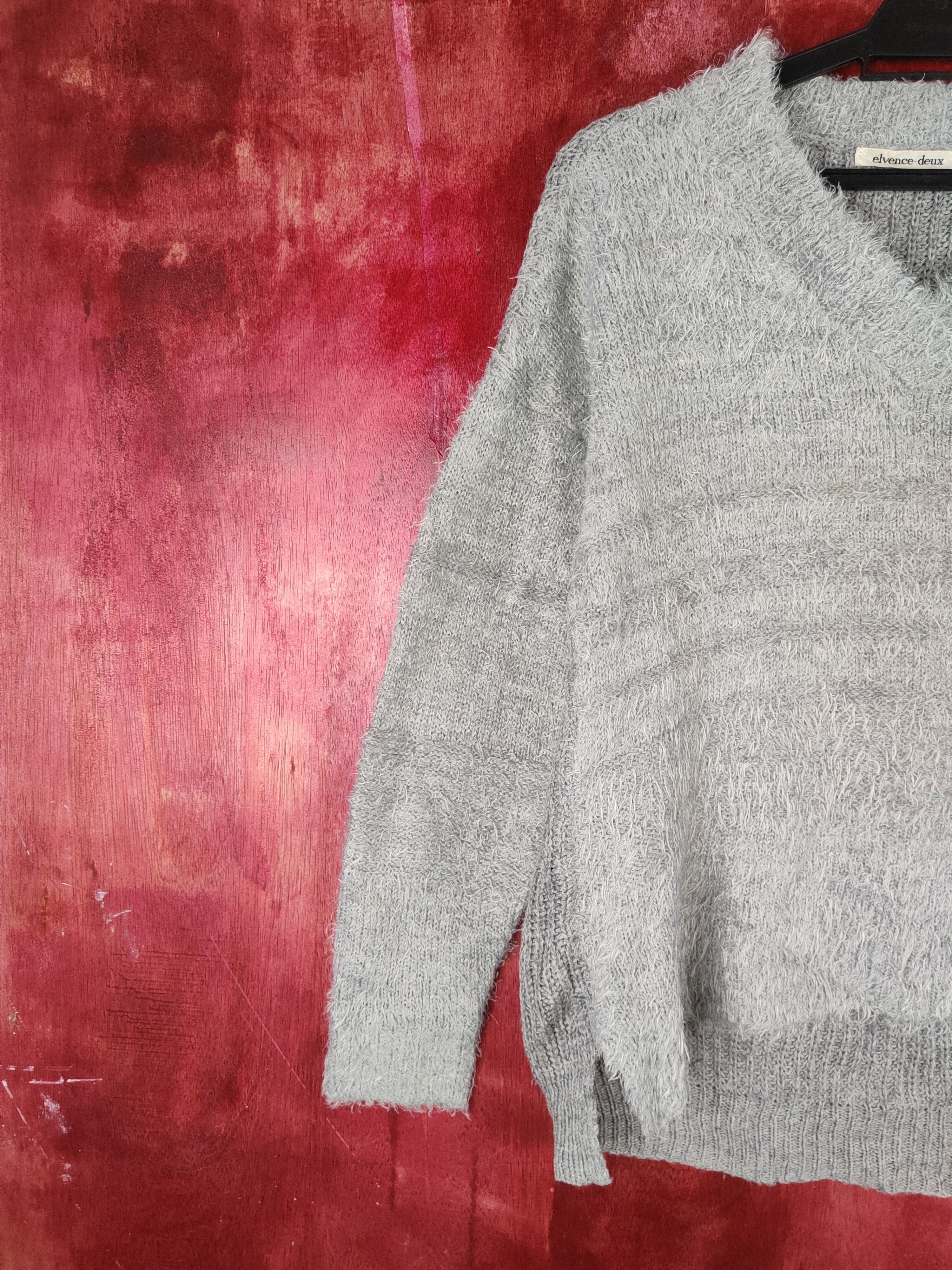 Homespun Knitwear Elvence Deux Gray Shag Shaggy Fur Mohair Knitwear #S808 Size M / US 6-8 / IT 42-44 - 3 Thumbnail