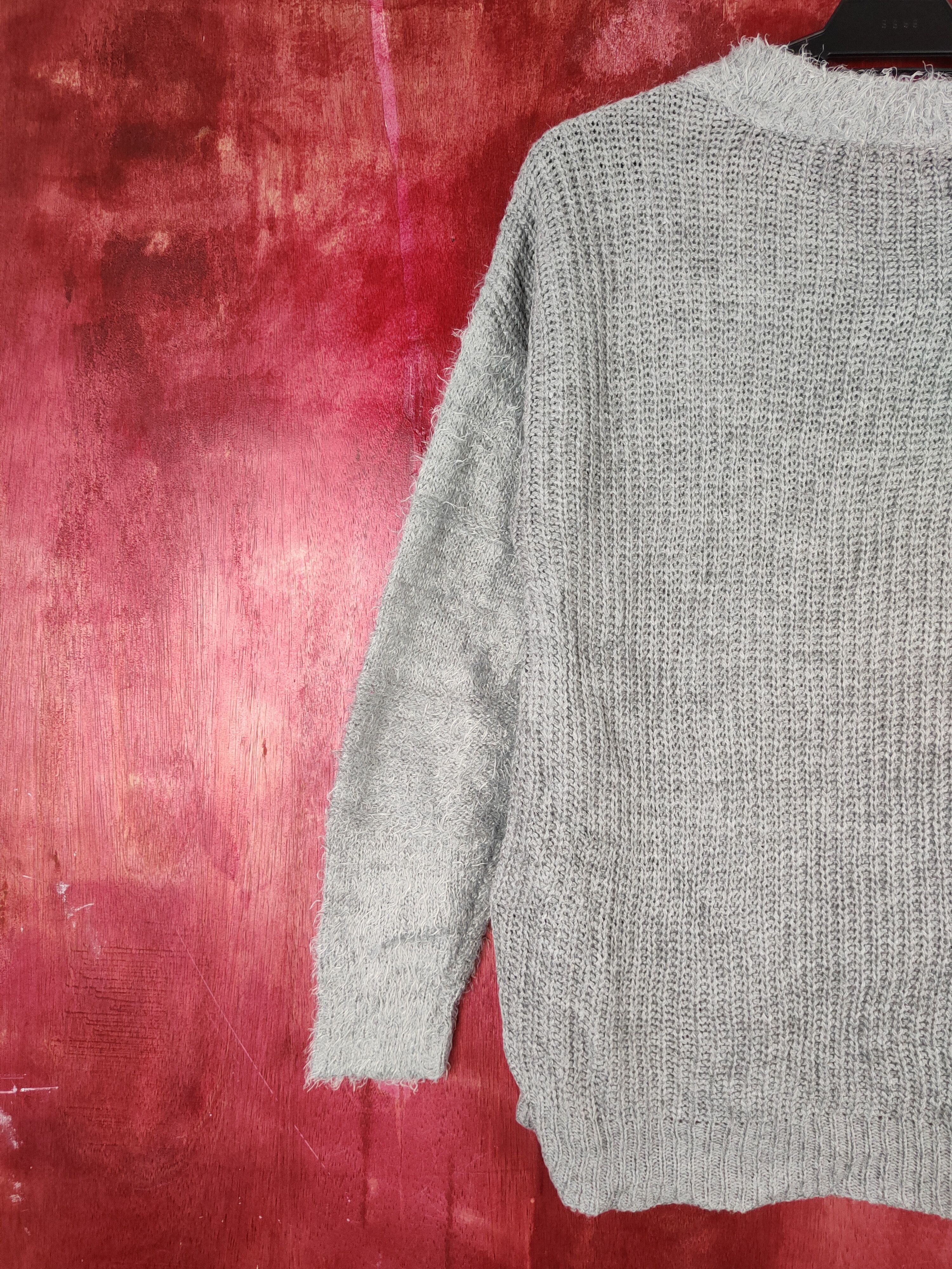 Homespun Knitwear Elvence Deux Gray Shag Shaggy Fur Mohair Knitwear #S808 Size M / US 6-8 / IT 42-44 - 8 Thumbnail