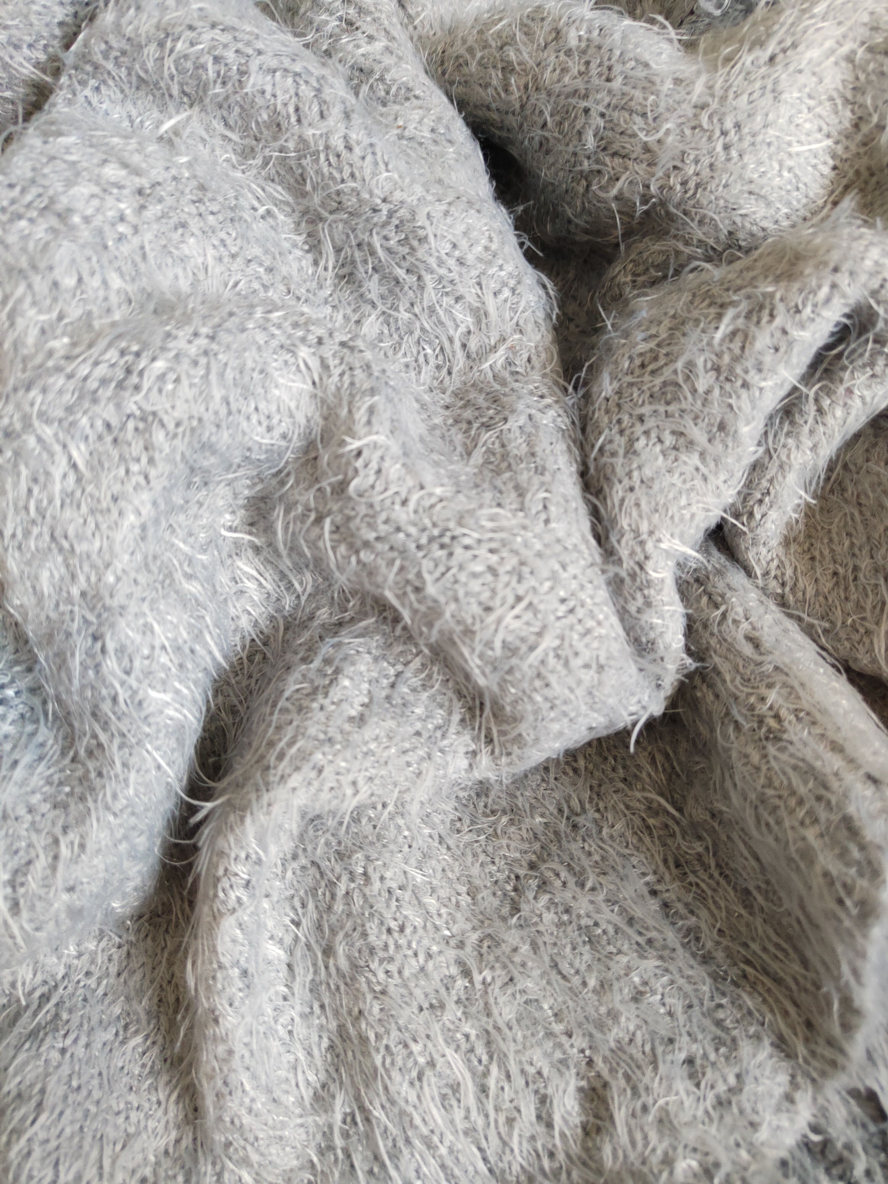 Homespun Knitwear Elvence Deux Gray Shag Shaggy Fur Mohair Knitwear #S808 Size M / US 6-8 / IT 42-44 - 10 Thumbnail