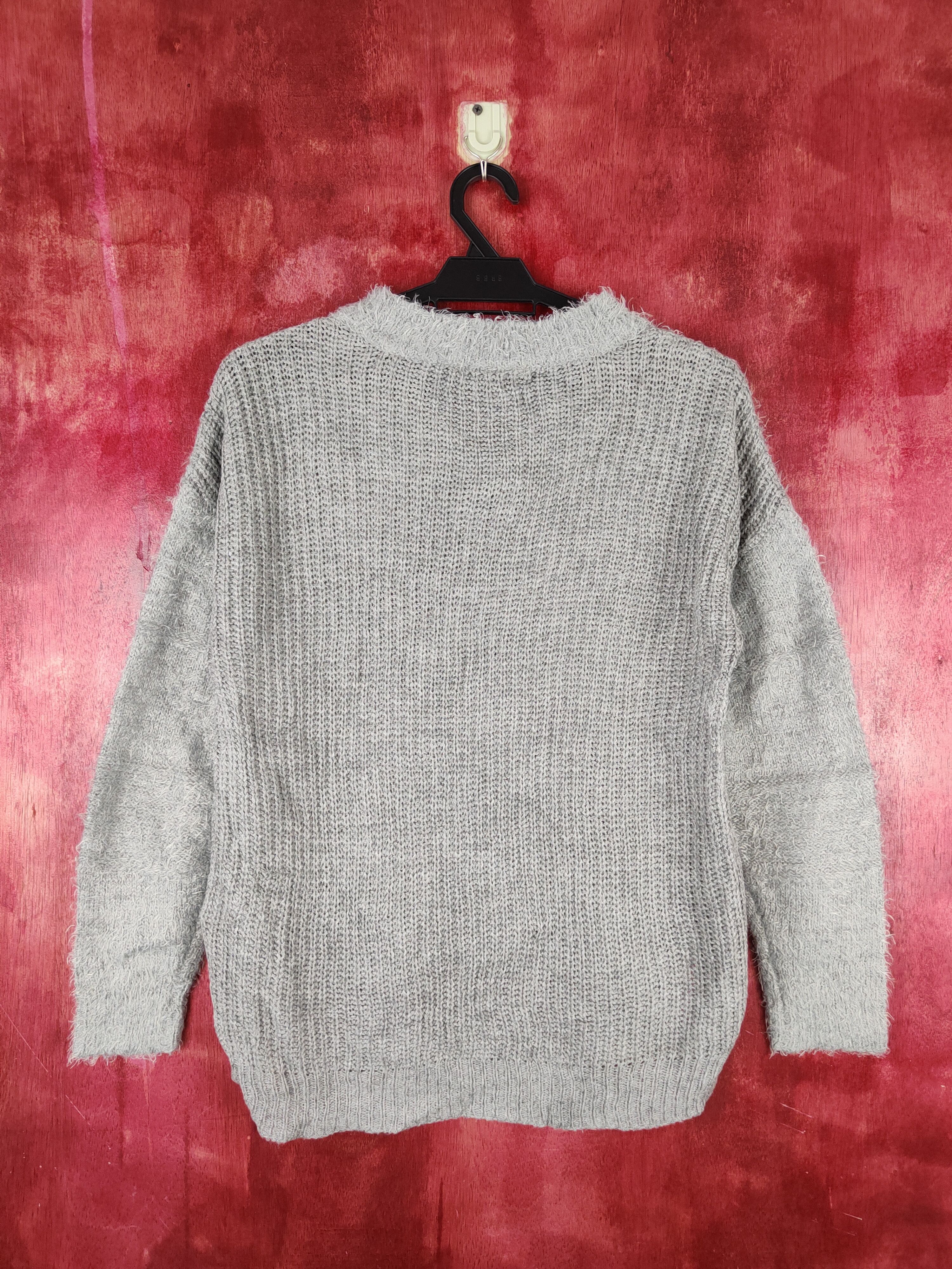 Homespun Knitwear Elvence Deux Gray Shag Shaggy Fur Mohair Knitwear #S808 Size M / US 6-8 / IT 42-44 - 7 Thumbnail