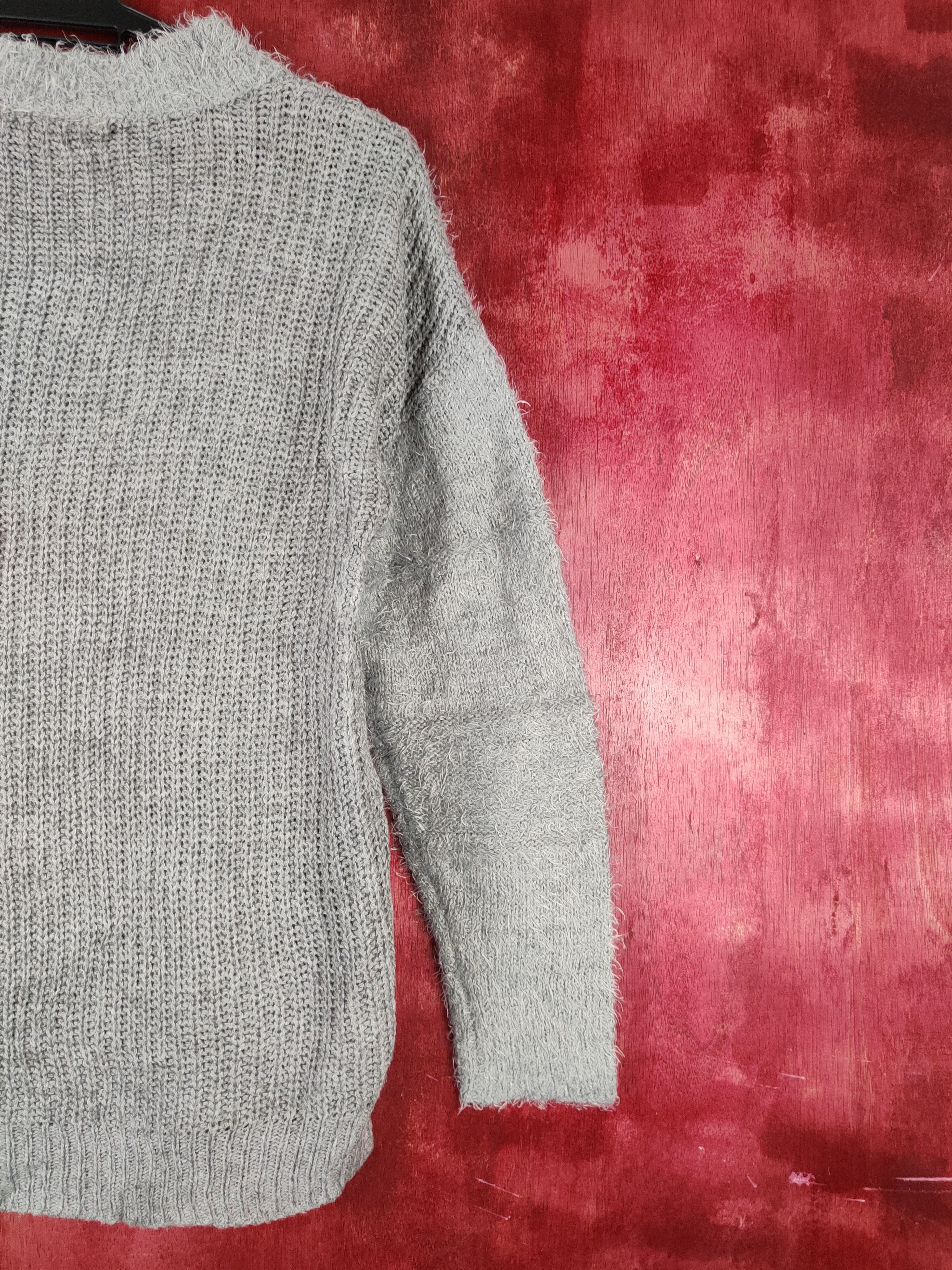 Homespun Knitwear Elvence Deux Gray Shag Shaggy Fur Mohair Knitwear #S808 Size M / US 6-8 / IT 42-44 - 9 Thumbnail