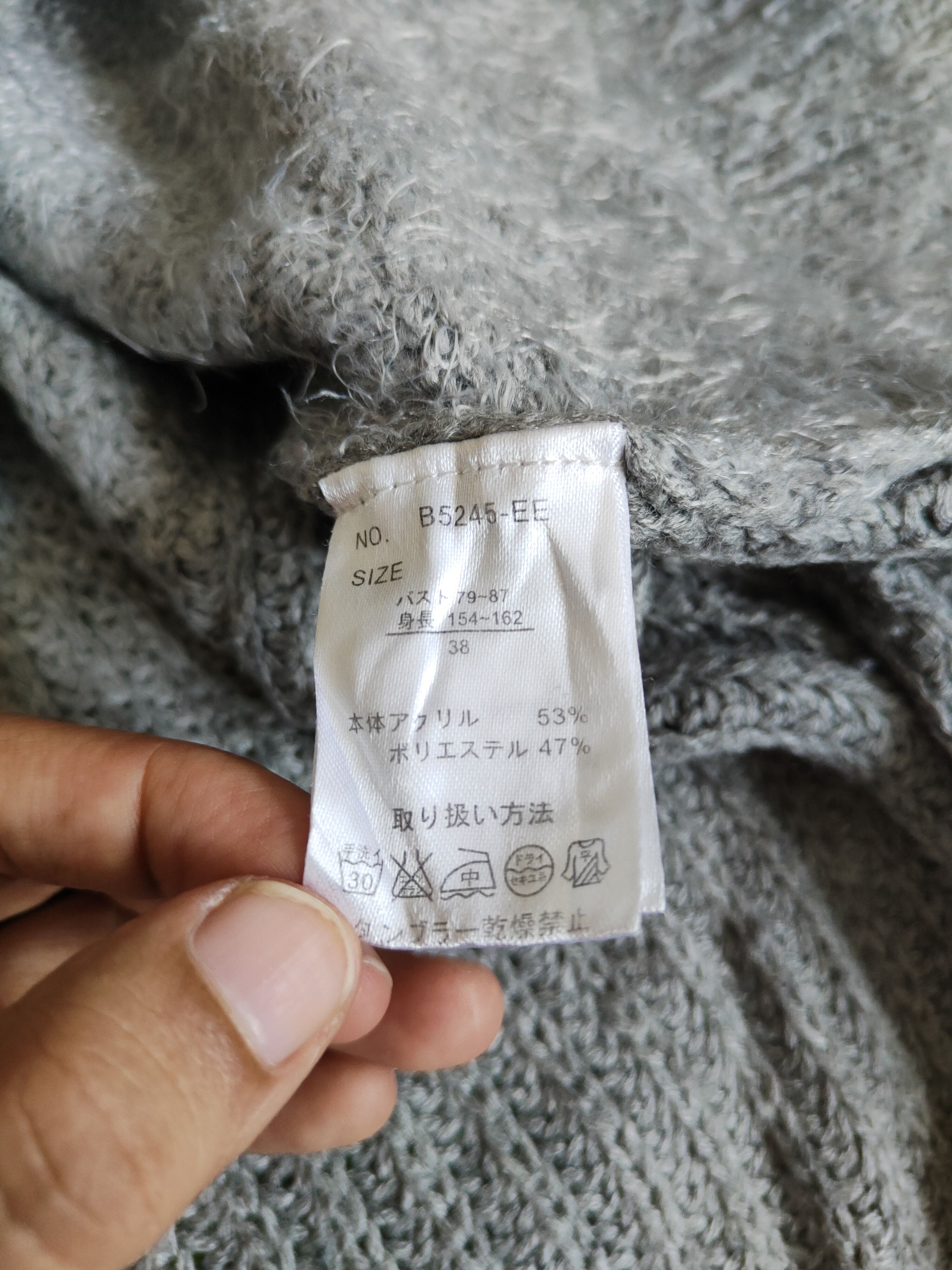 Homespun Knitwear Elvence Deux Gray Shag Shaggy Fur Mohair Knitwear #S808 Size M / US 6-8 / IT 42-44 - 11 Thumbnail