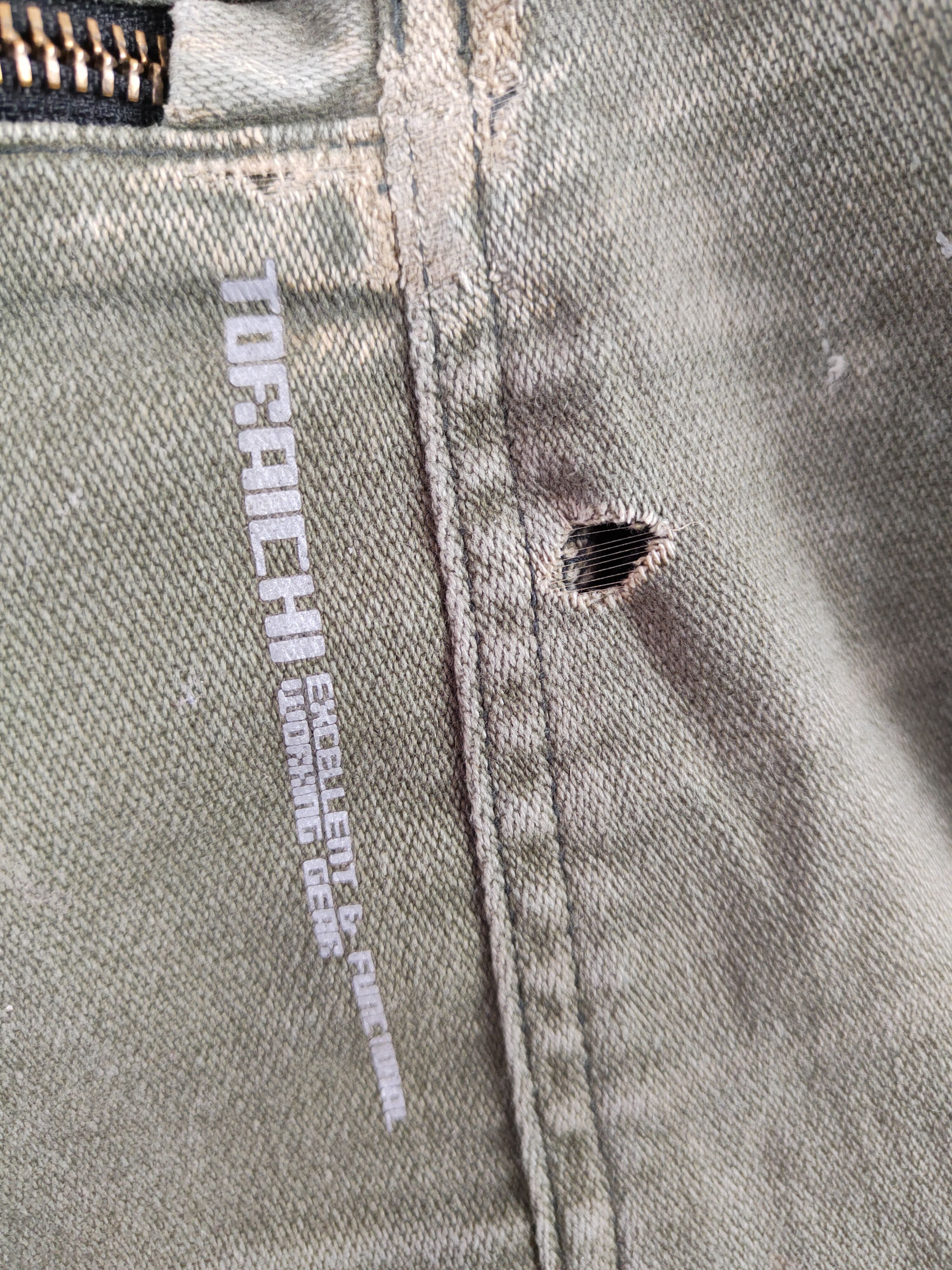Japanese Brand Tora-Toraichi Olive Ripped Multipocket Cargo Pants #S815 Size US 30 / EU 46 - 4 Thumbnail