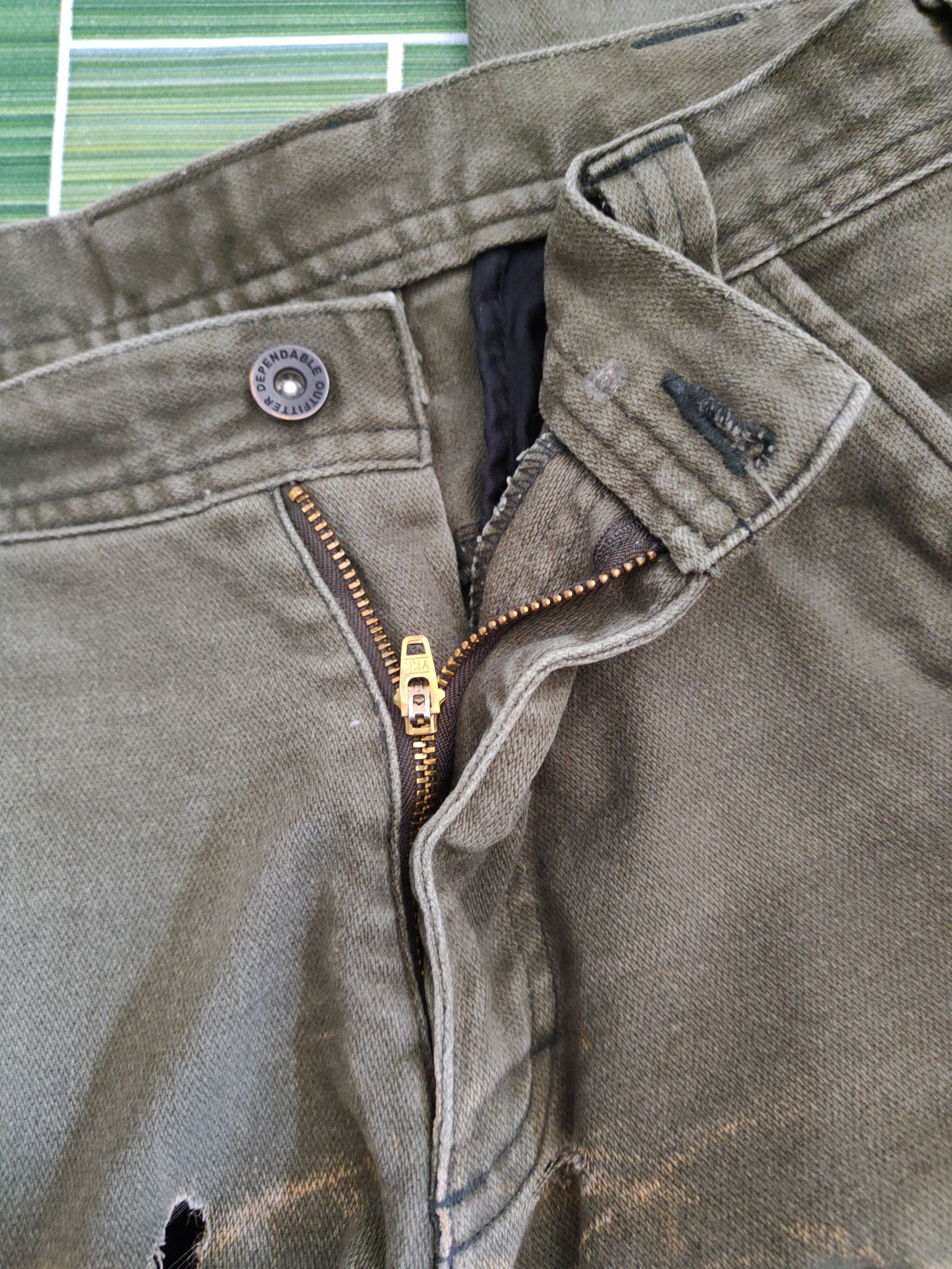 Japanese Brand Tora-Toraichi Olive Ripped Multipocket Cargo Pants #S815 Size US 30 / EU 46 - 20 Thumbnail