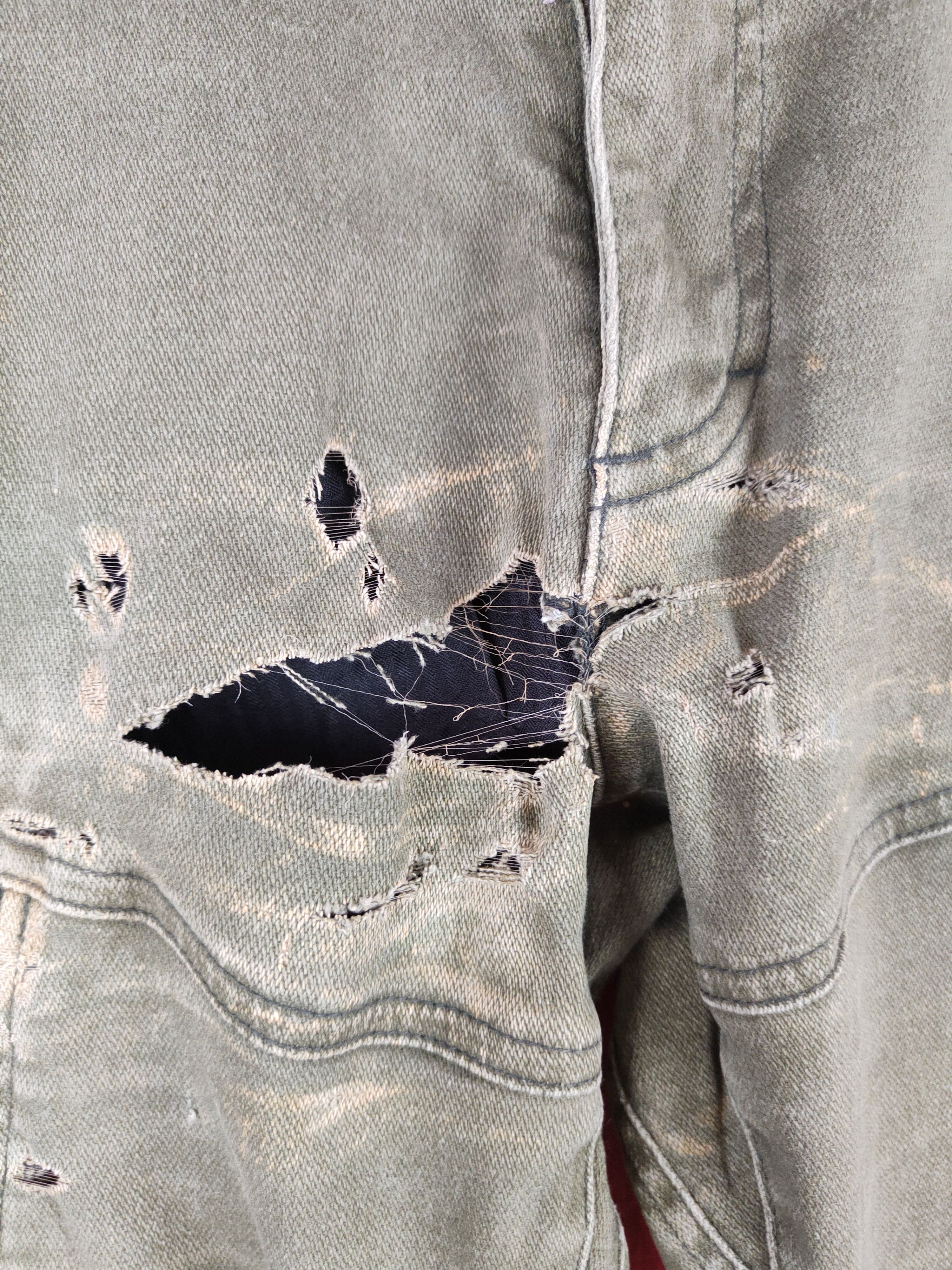 Japanese Brand Tora-Toraichi Olive Ripped Multipocket Cargo Pants #S815 Size US 30 / EU 46 - 5 Thumbnail