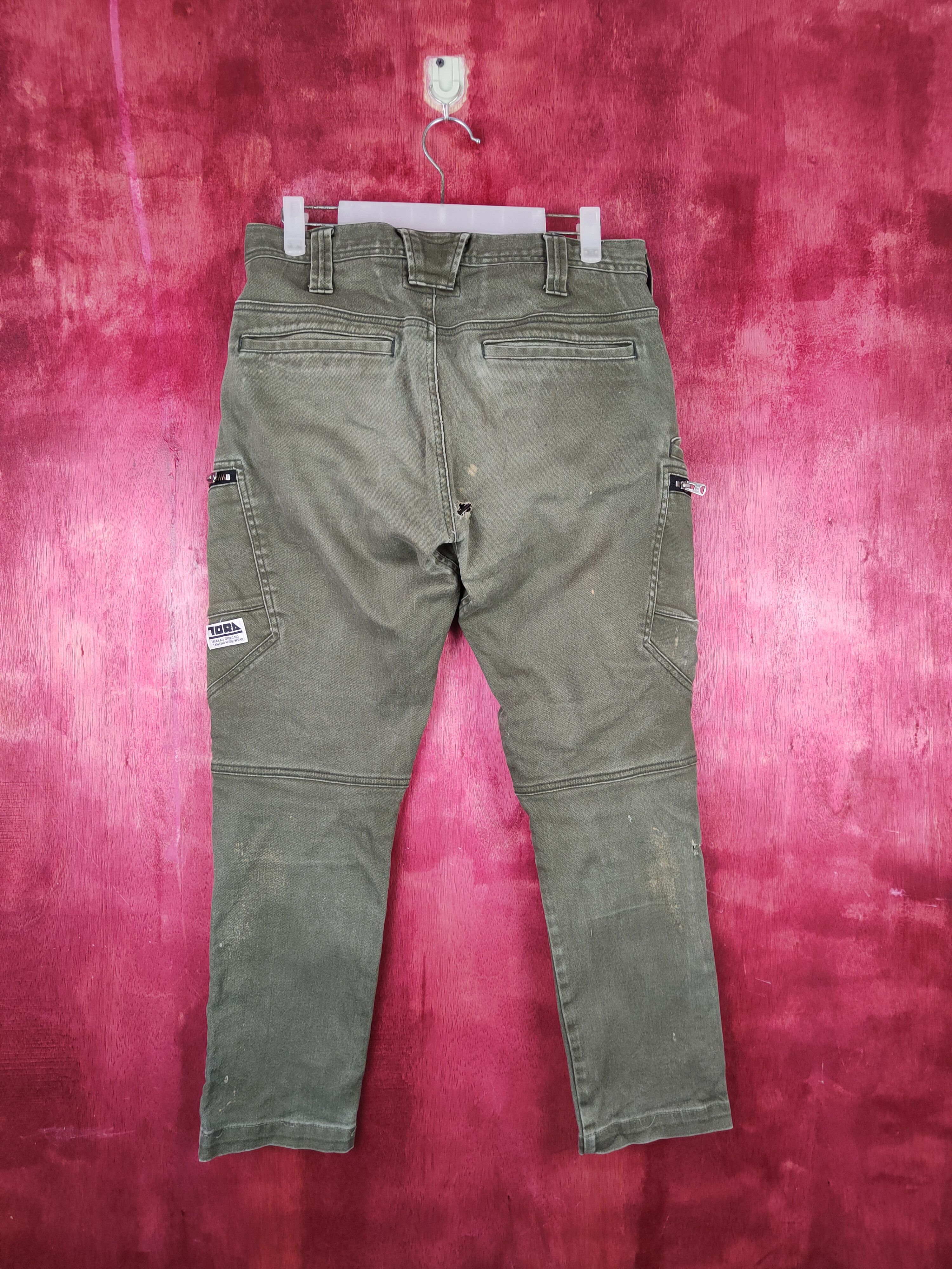 Japanese Brand Tora-Toraichi Olive Ripped Multipocket Cargo Pants #S815 Size US 30 / EU 46 - 12 Thumbnail