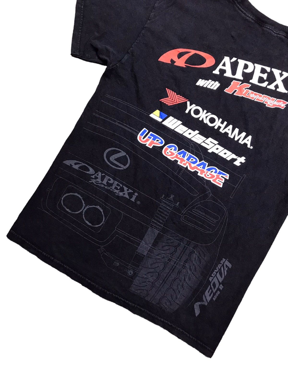 Sports Specialties × Vintage Y2K Nice faded YOKAHAMA APEXI UP GARAGE KUNNY WEDSSPORT TEE Size US M / EU 48-50 / 2 - 11 Thumbnail