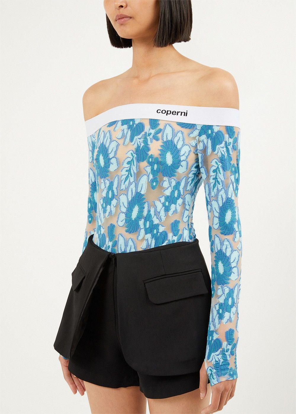 Coperni Coperni floral-print off-shoulder bodysuit Size S / US 4 / IT 40 - 2 Thumbnail