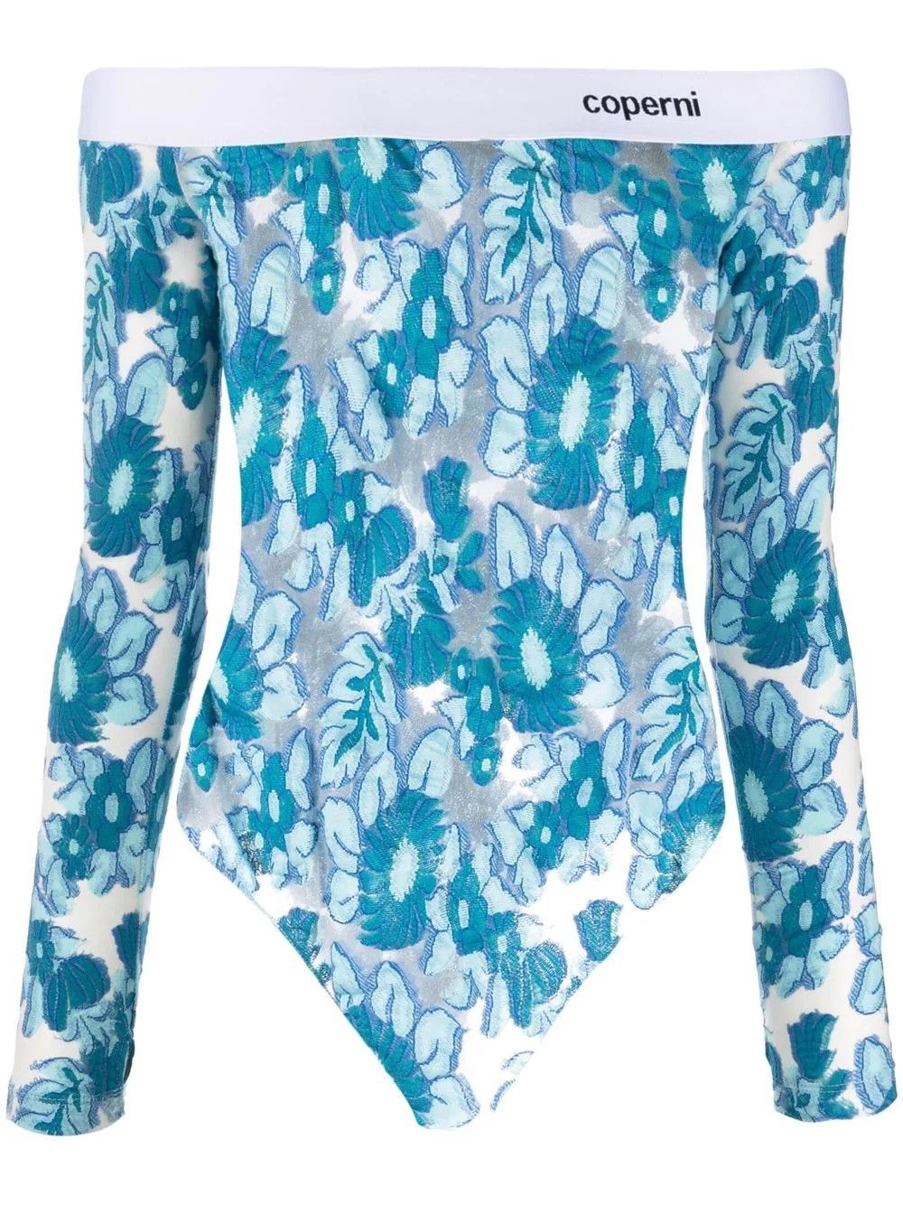 Coperni Coperni floral-print off-shoulder bodysuit Size S / US 4 / IT 40 - 1 Thumbnail