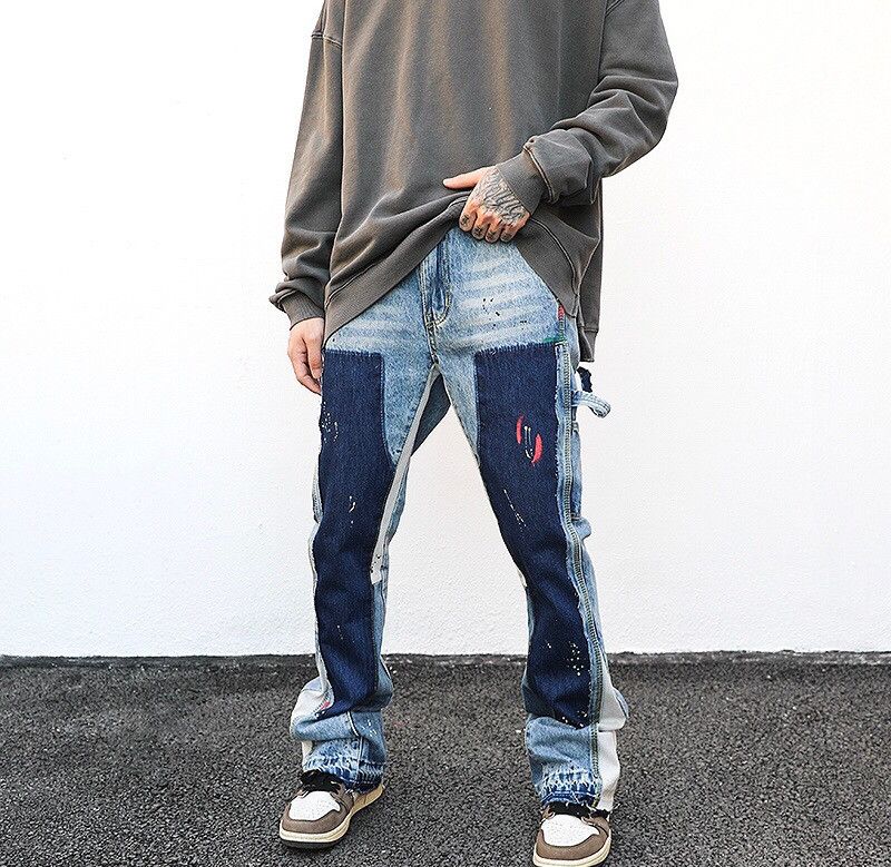 Denim Splash Ink Flare Pants