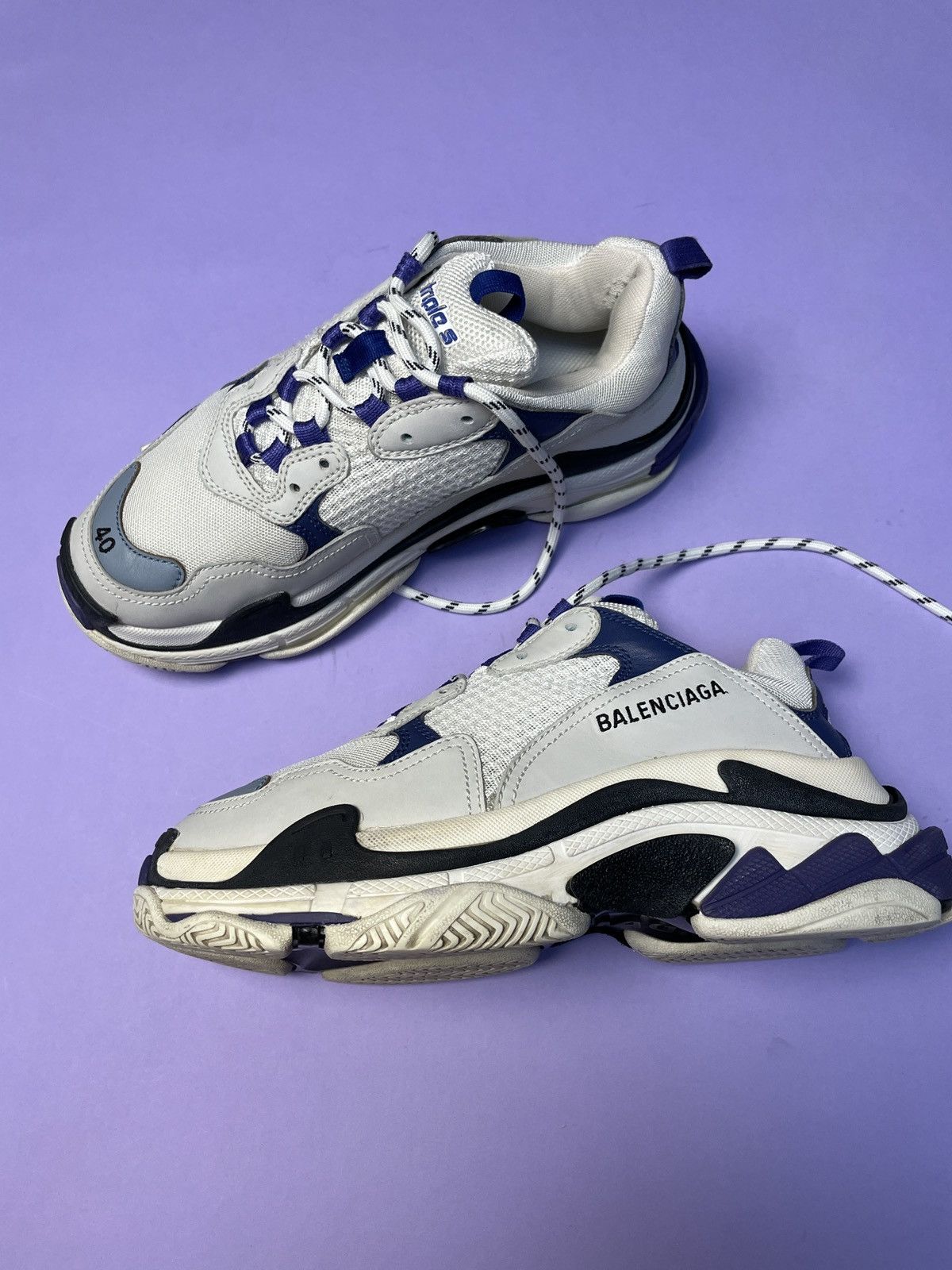 Balenciaga Balenciaga Triple S White Purple W Size US 7.5 / EU 40-41 - 11 Thumbnail